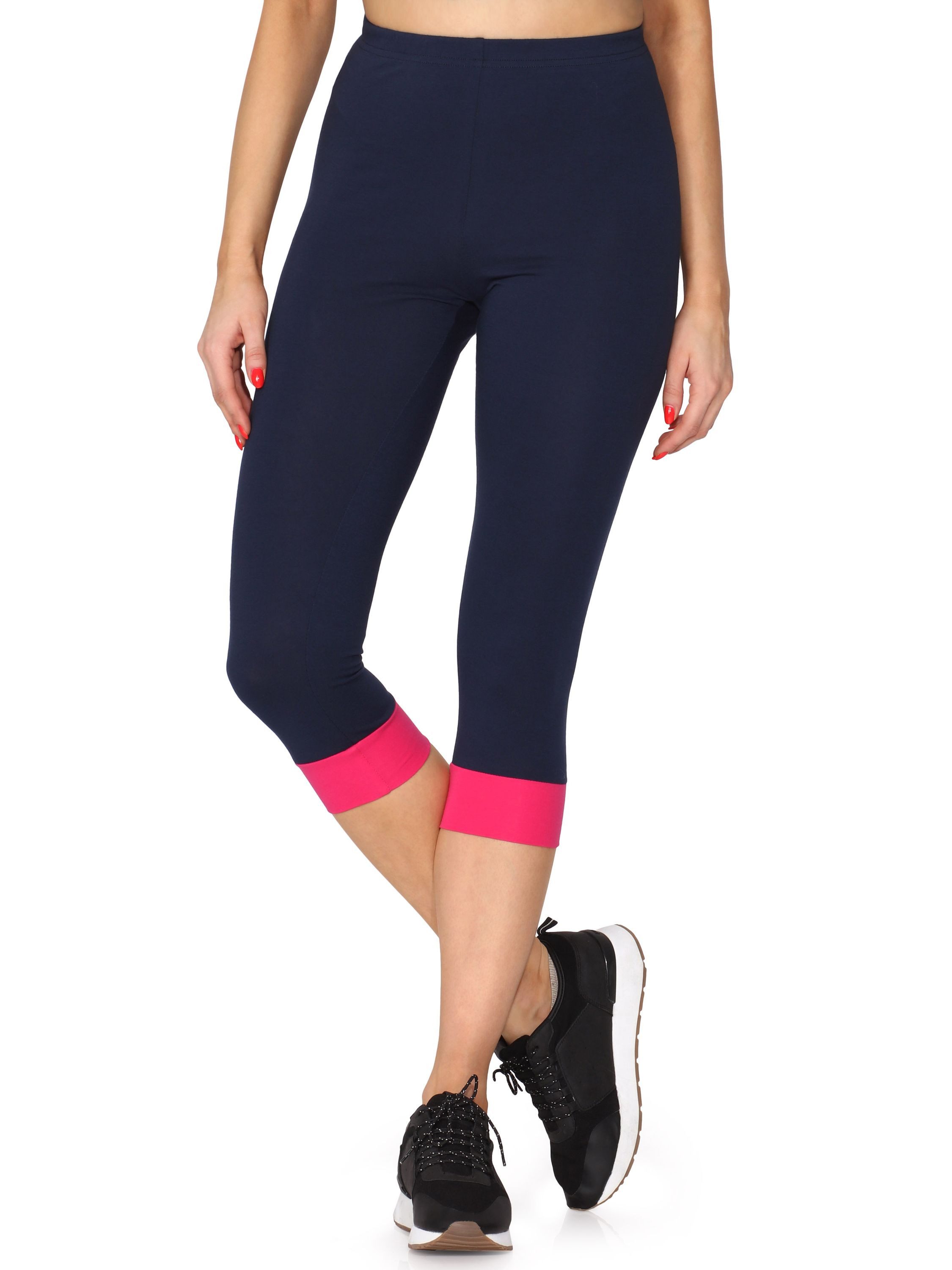 Merry Style Leggings Damen Leggings aus Baumwolle mit angenähtem Bündchen MS10-379 (1-tlg) elastischer Bund
