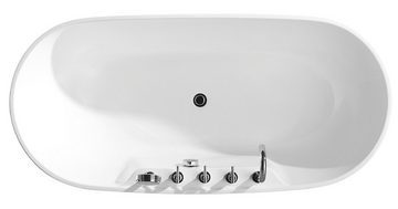 JVmoebel Badewanne Standbadewanne Oval Badezimmer Acryl Badewanne Wanne Freistehende Weiß, (1-tlg), Made in Europa