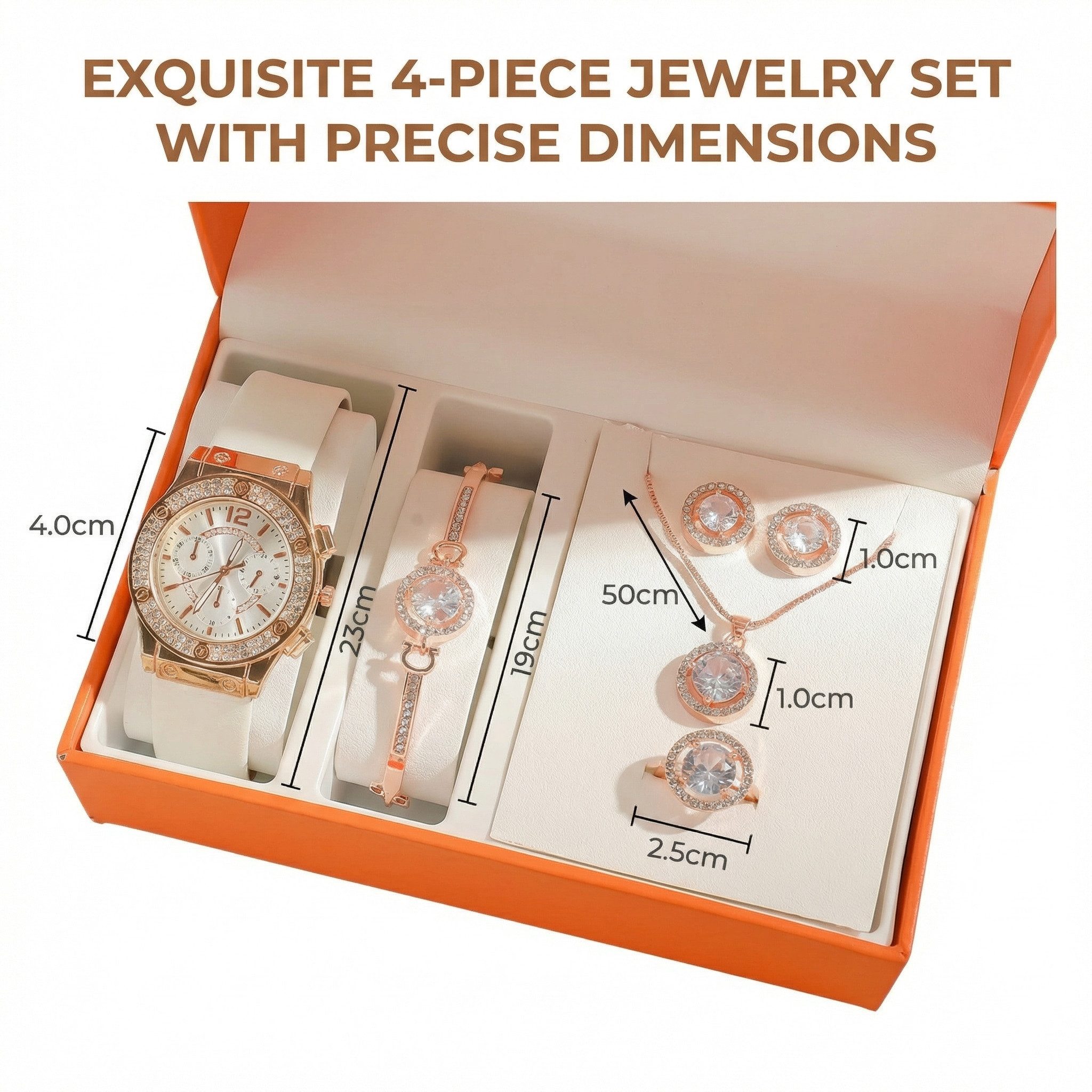 Luckice Quarzuhr Geschenk Damen Armbanduhr Armband Halskette Ring Ohrring Schmuck Set, (Elegant Analog Quarz Uhr mit Digital Zifferblatt .Frauen Mädchen Strass Quarzuhr für Weihnachten Bracelet Jewelry Set.Damengeschenke, Weihnachten, Valentinstag, Hochzeitstag, Muttertag,Lehrertag, 5-tlg., Geburtstage usw Es kann als Schmuckdisplay,Brautschmuckzubehör), Kunstfotos usw.verwendet werden.Hochwertige Geschenkbox