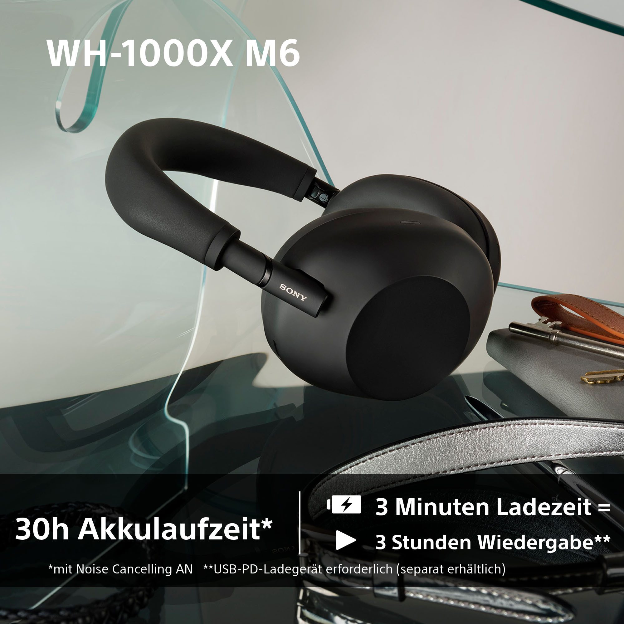 Sony WH-1000XM6 Premium Noise Cancelling Wireless Over-Ear-Kopfhörer (Freisprechfunktion, Multi-Point-Verbindung, Noise-Cancelling, Transparenzmodus, Wireless-A – Bild 5 von 5