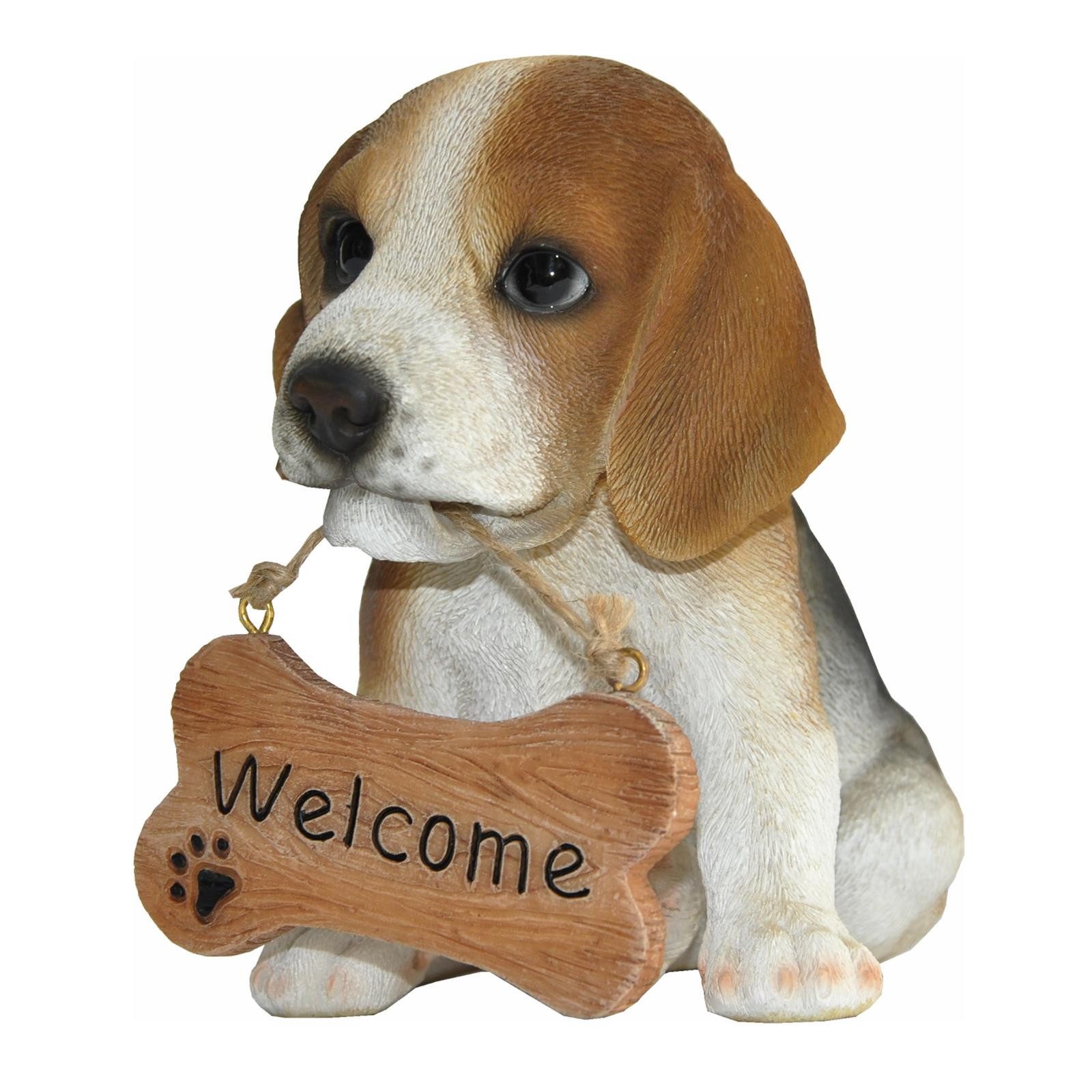 dazikemo Gartenfigur Gartenfigur Dekofigur Hund Beagle Willkommen günstig online kaufen
