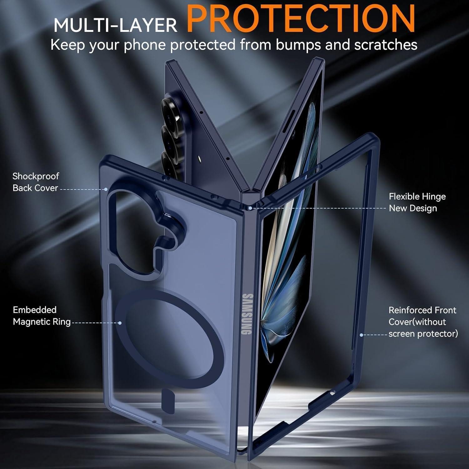 LuxusKollektion Smartphone-Hülle Handyhülle MagSafe Hardcase Slim Samsung Galaxy Z Fold 7 Z Fold 7-blau – Bild 2 von 5