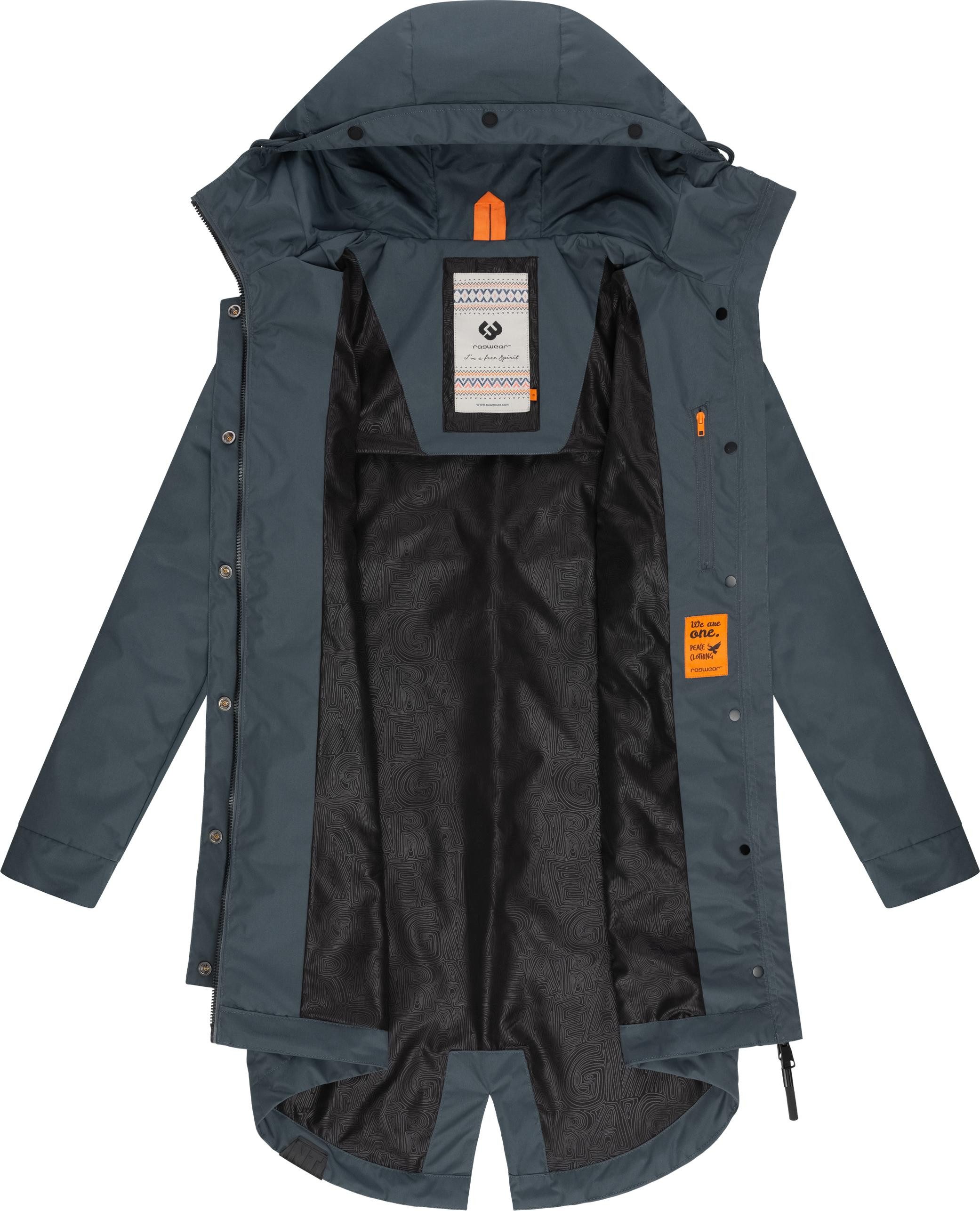 Ragwear Jerseymantel Rejany Wasserdichter Damen Parka für die Übergangszeit