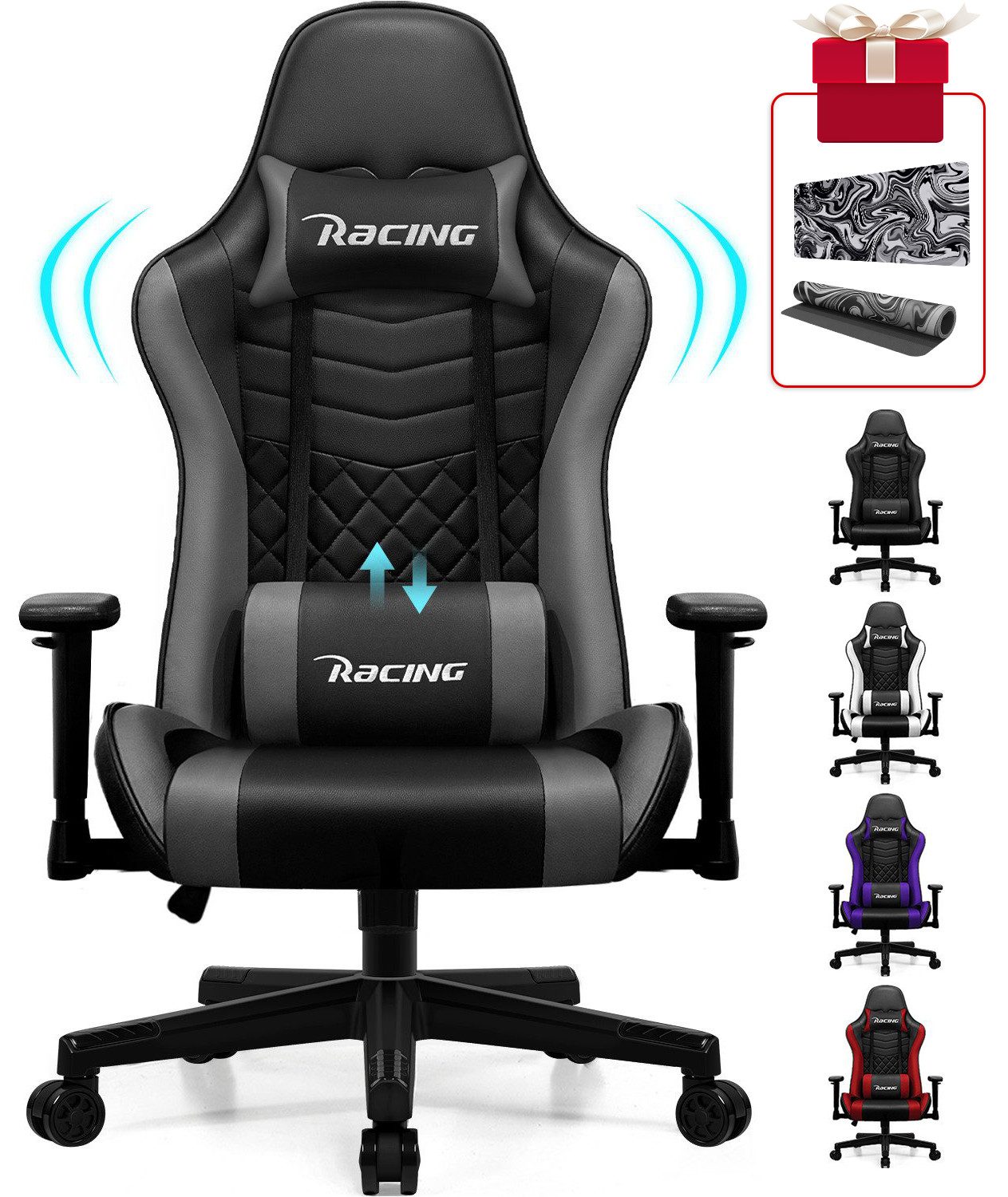 Hiazurm Gaming-Stuhl Gaming Stuhl Ergonomisch Gaming günstig online kaufen