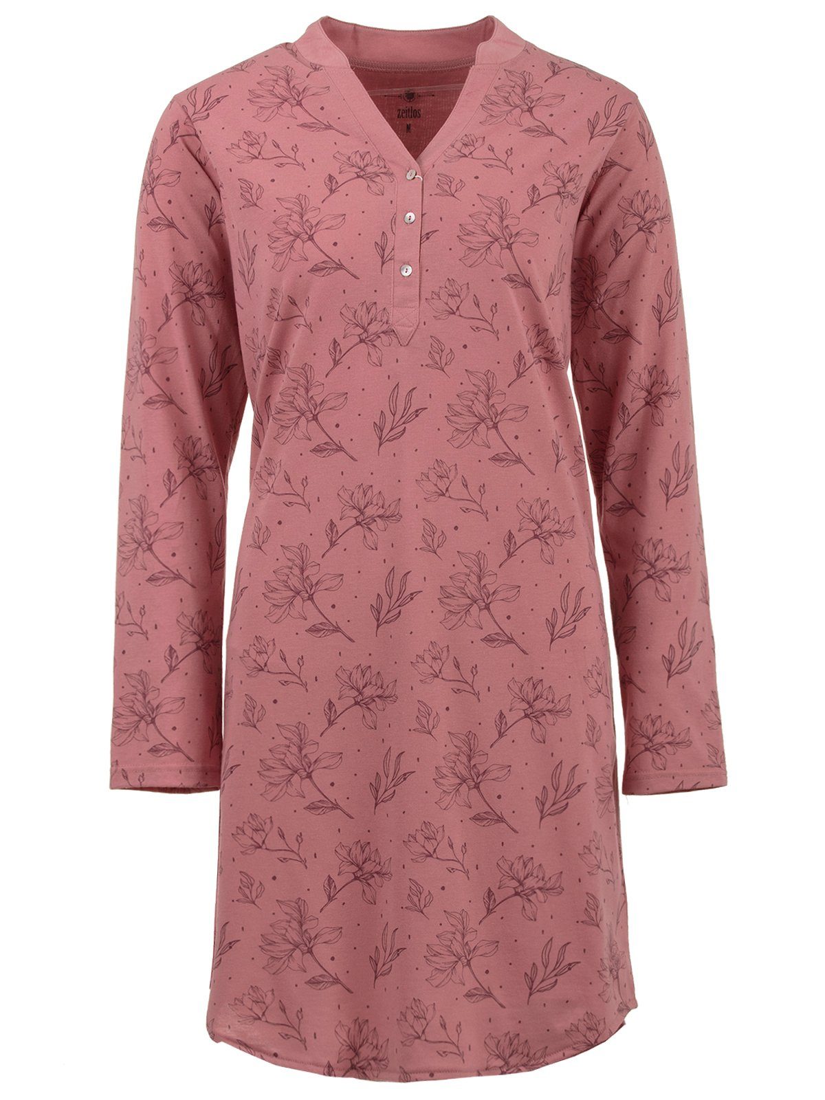 zeitlos Nachthemd Nachthemd Langarm - großer Blumendruck günstig online kaufen