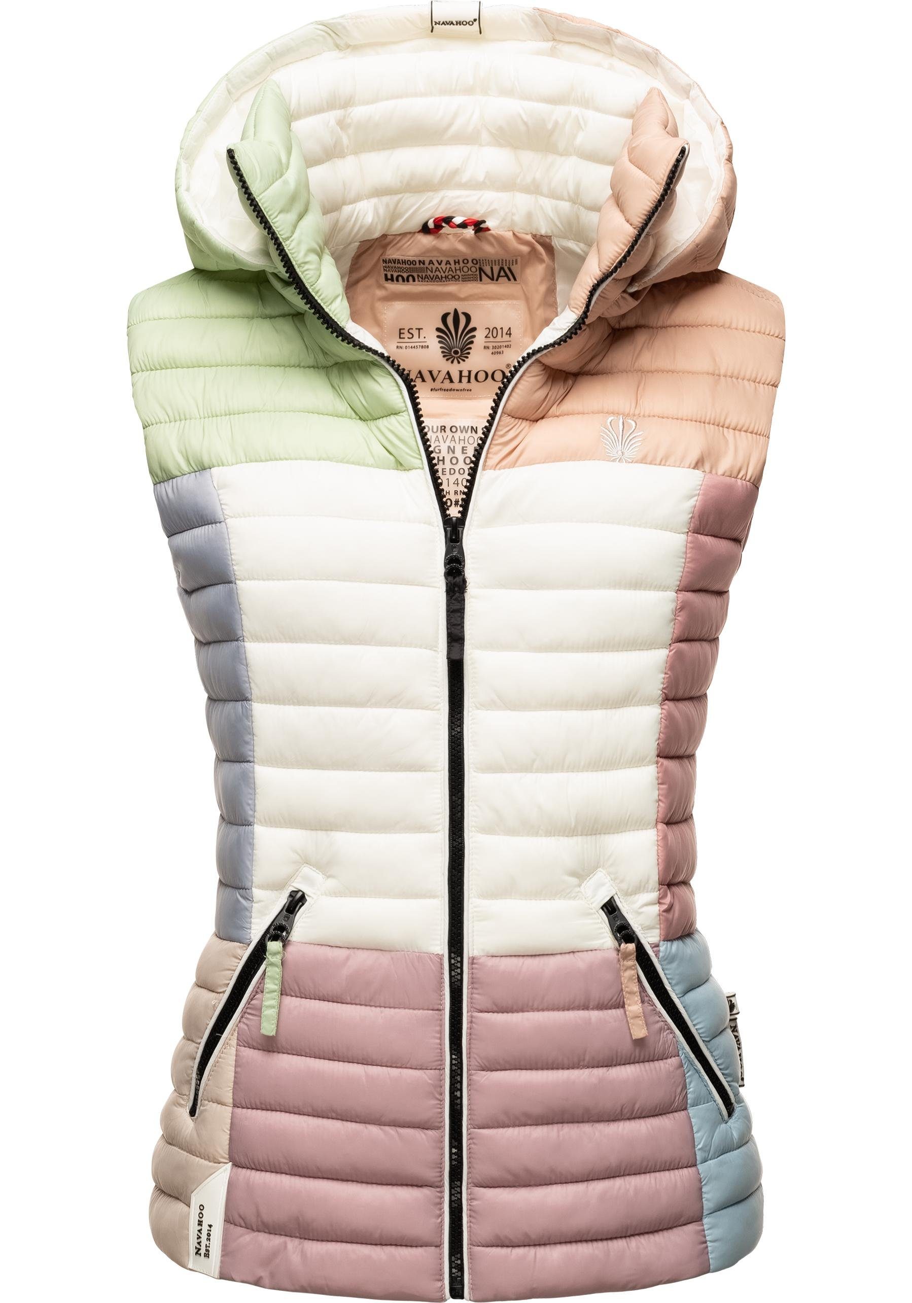 Navahoo Steppweste Shadaa Multikulti Ärmellose Damen Weste im Colourblockin günstig online kaufen