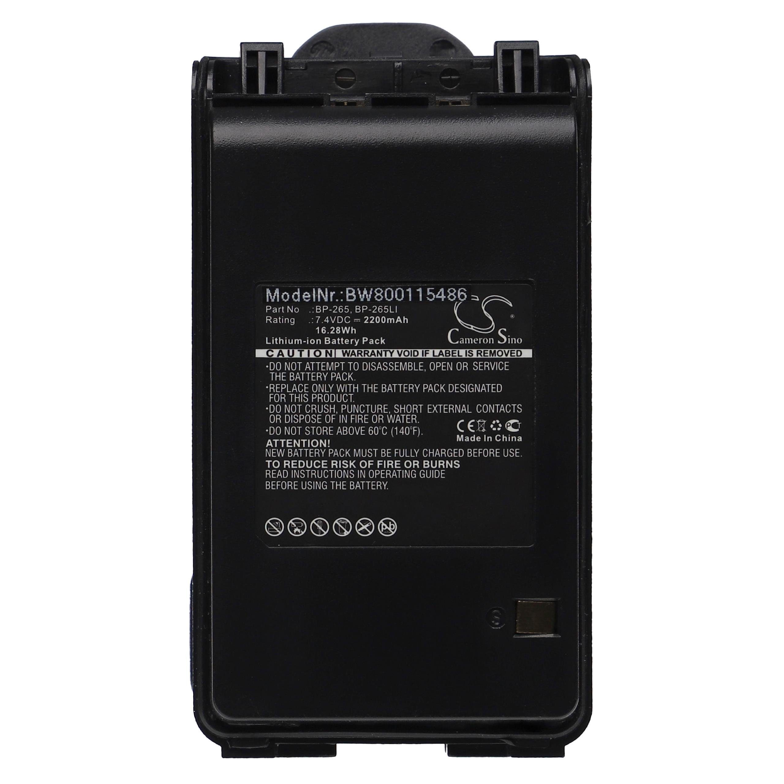 vhbw kompatibel mit Icom IC-F4001, IC-F3108D, IC-F4002, IC-F3101D, IC-F4003 Akku Li-Ion 2200 mAh (7,4 V)