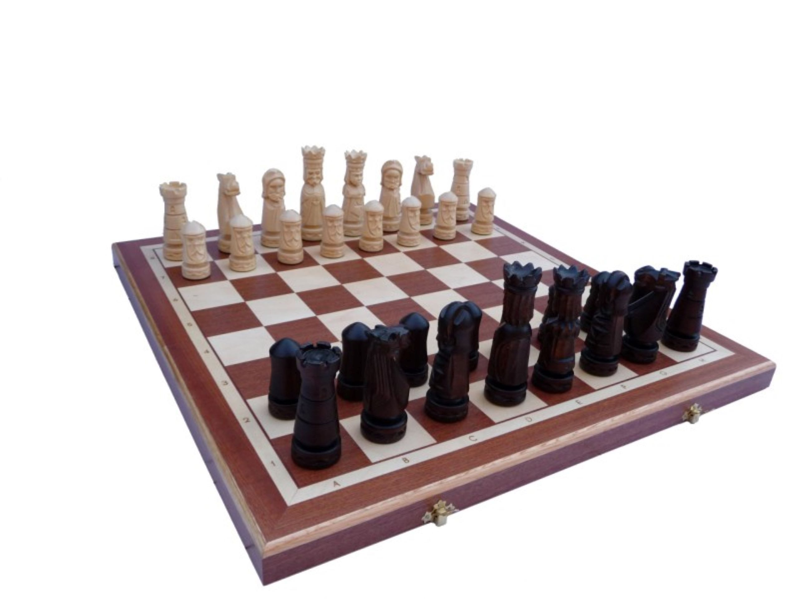 Holzprodukte Spielesammlung Grosses Schach Schachspiel intarsie 56 x 56 cm HANDGESCHNITZT Holz
