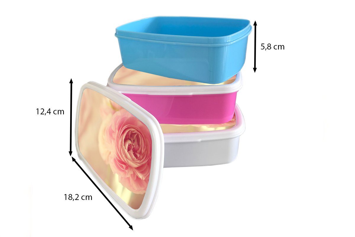Eine und Butterblume, und Kinder für Brotdose, Lunchbox Kunststoff, zarte, MuchoWow rosafarbene Mädchen Brotbox Jungs für weiß Erwachsene, (2-tlg),