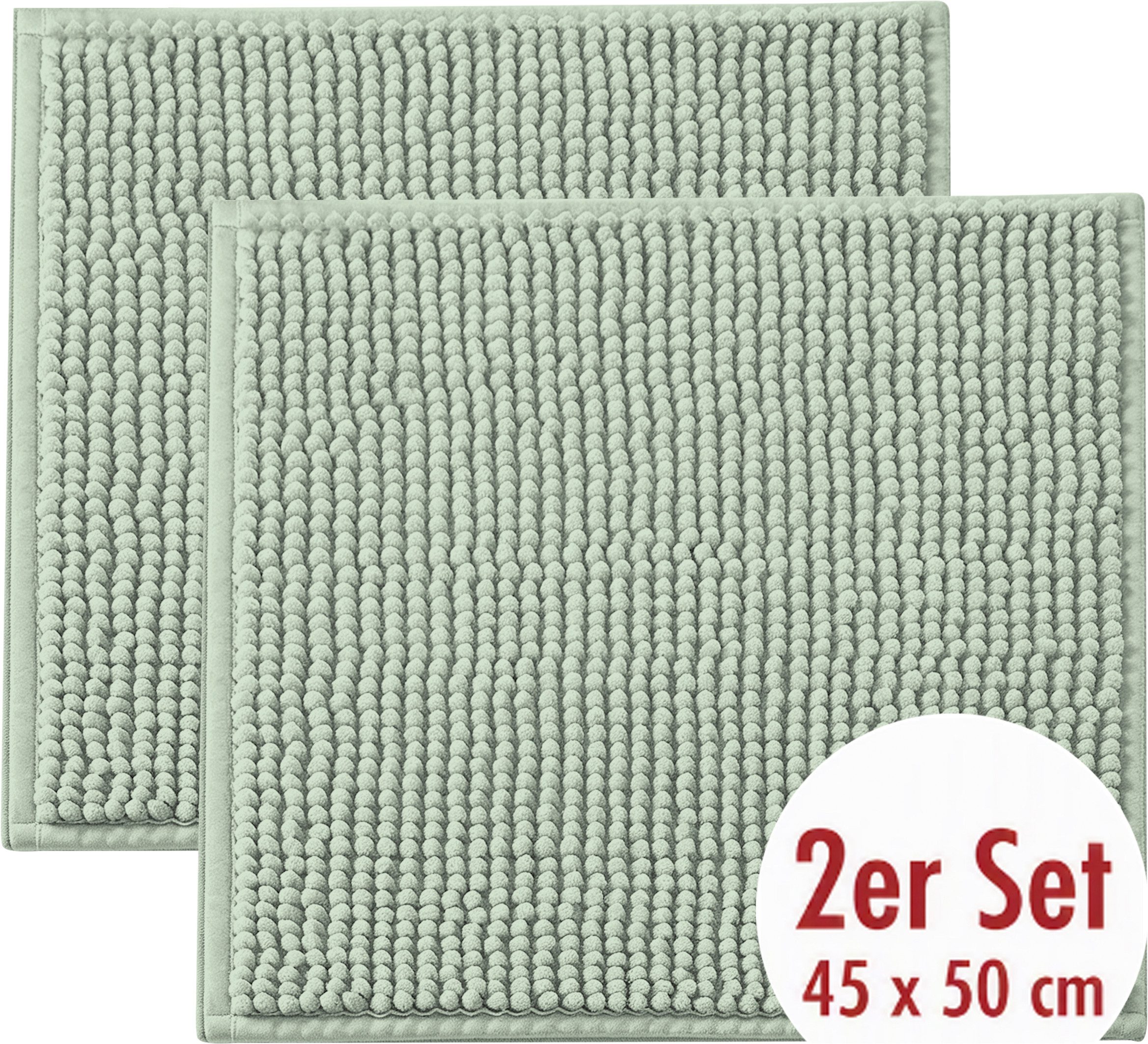OTTO home Badematte Vanessa Chenille, Standard & Premium, 15cm oder 20cm, auch als 2er Set, rutschhemmend beschichtet, schnell trocknend, strapazierfähig, fußbodenheizungsgeeignet, Polyester, rechteckig, 2-tlg. 45 cm x 50 cm, Uni Farben, besonders weich,