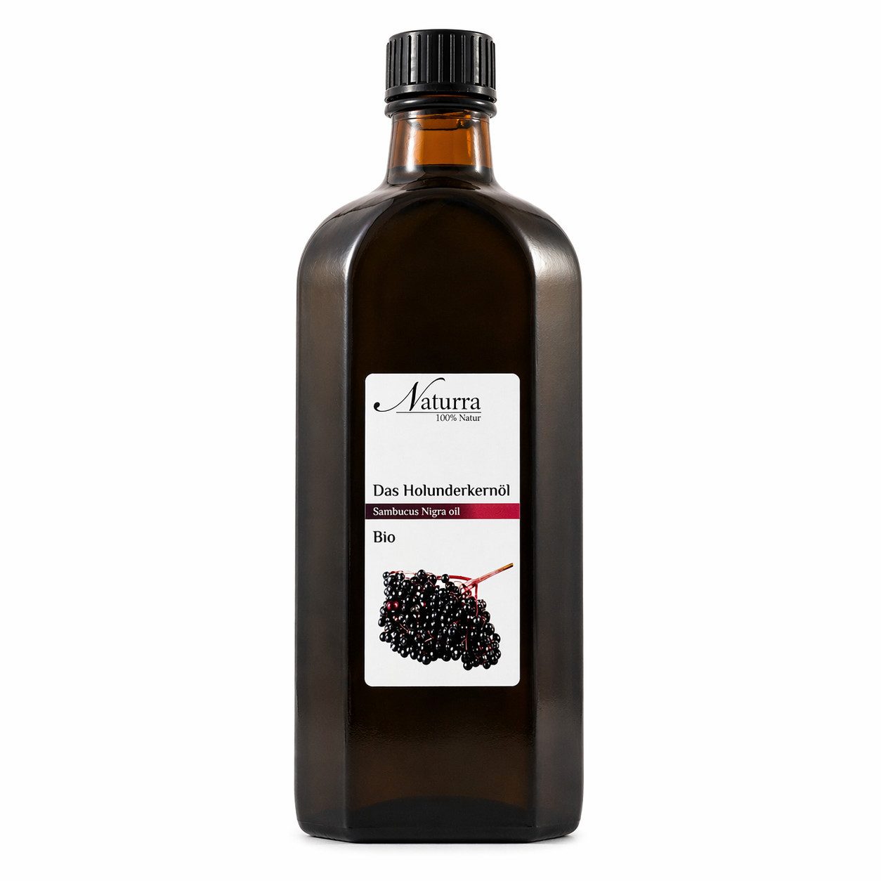 Naturra Körperöl Bio Holunderkernöl unraffiniert kaltgepresst, native Premium Qualität, Upcycling Beauty, Glas
