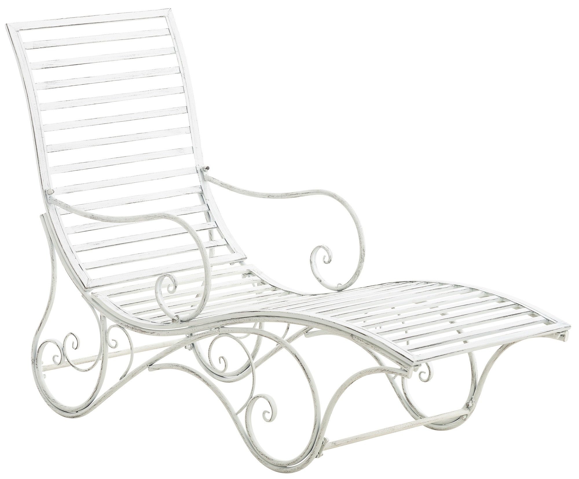 furnicato Gartenliege Amiens 140x58x101 cm antik weiß, 1 St.