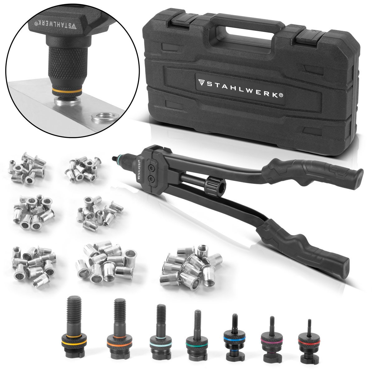 Blindnietzange Blindnietzangen Set NZ-16 ST Nietzange