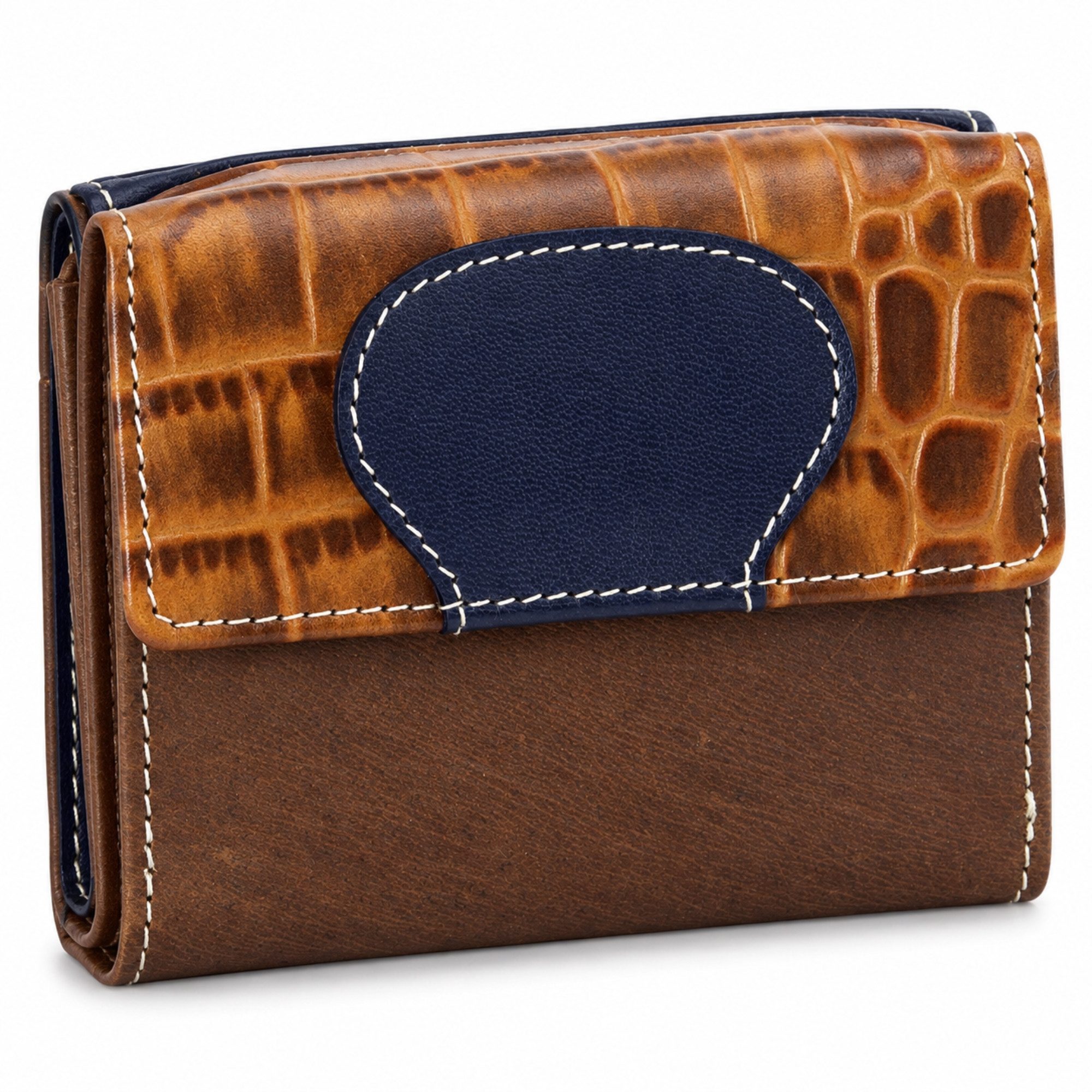 Sunsa Mini Geldbörse echt Leder Geldbörse Damen Geldbeutel Portemonnaie kleine Brieftasche, echt Leder, aus Upcycling Lederresten, mit RFID-Schutz, Unisex