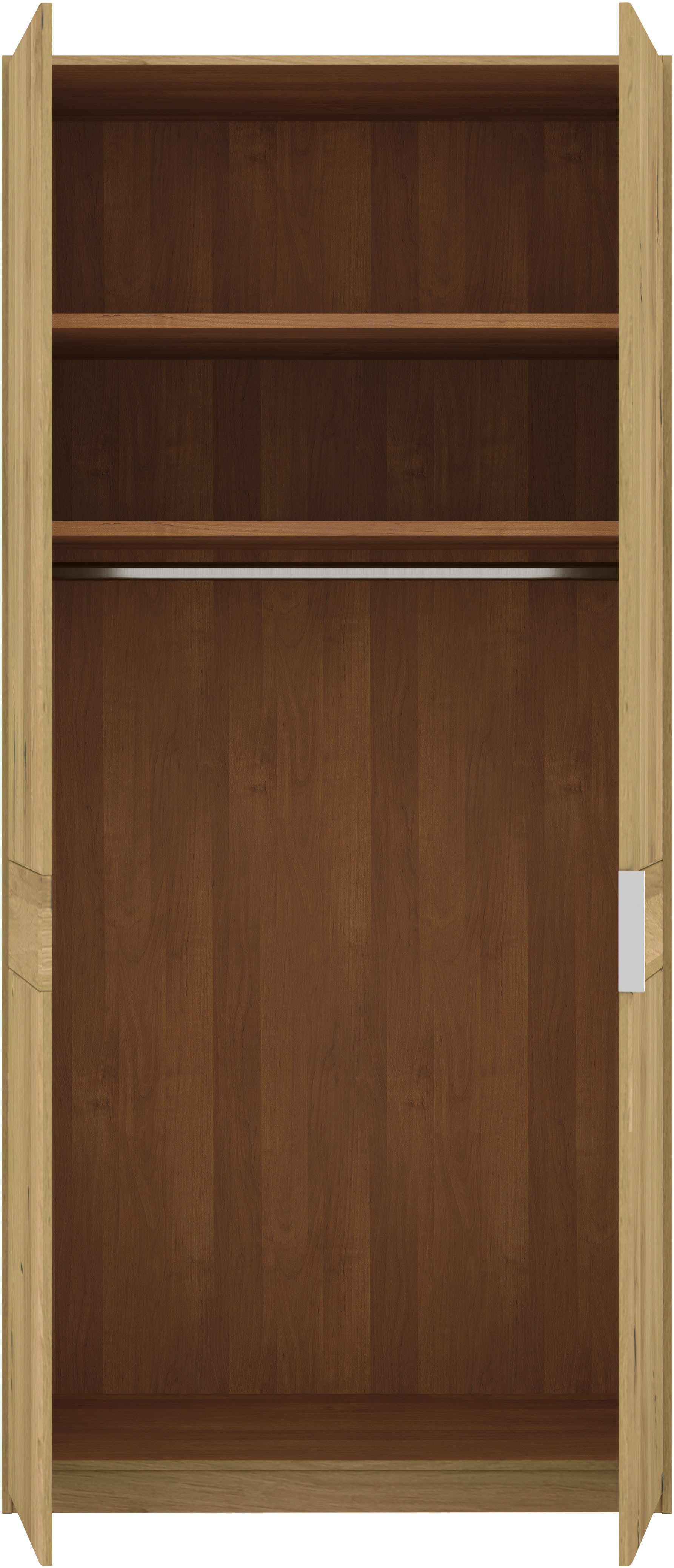 Musterring Kleiderschrank Savona, Kleiderschrank, Schrank, Garderobe, teilmassiv Eiche (mit Türdämpfern, in 5 Breiten & 2 Höhen, extra Böden, MADE IN GERMANY) Türen in Bianco-Eiche massiv, mit Querriegel, verschiedene Größen