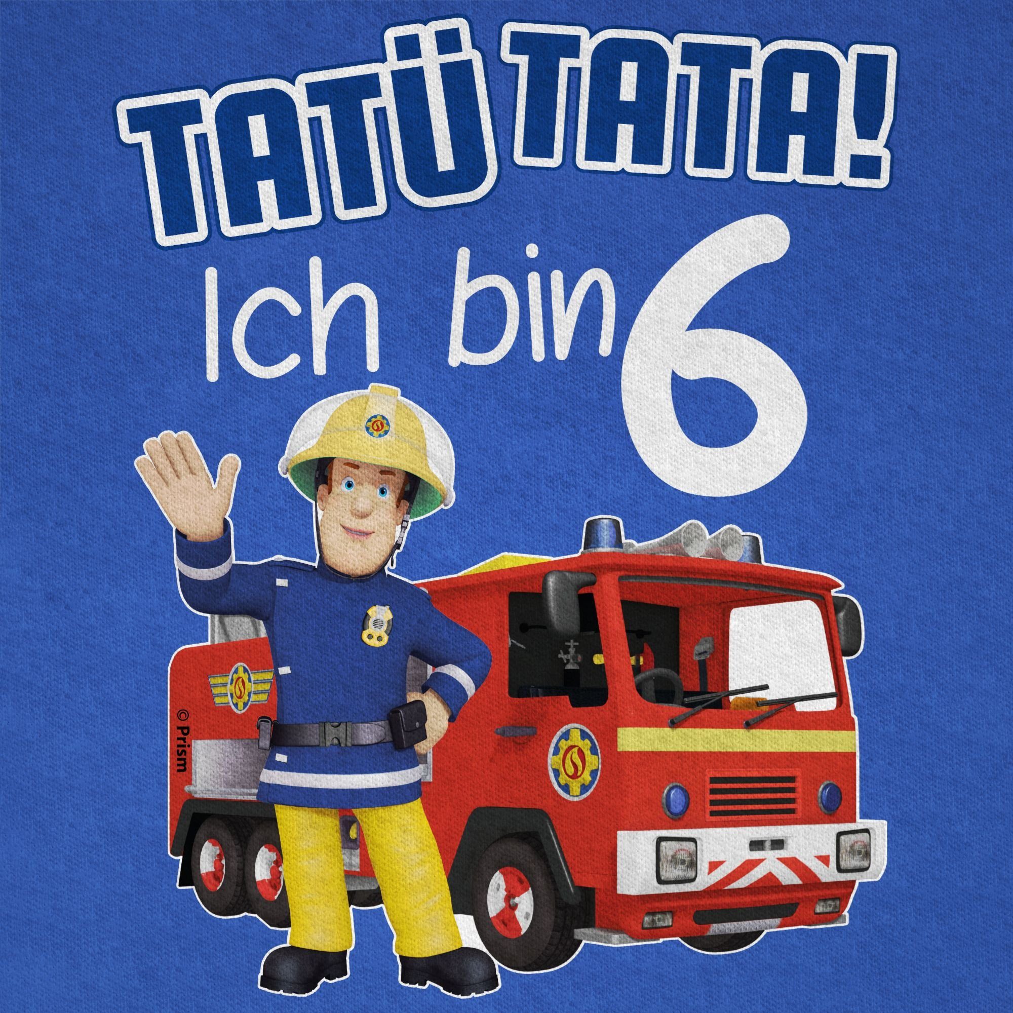 Tata! Shirtracer bin Sam - 01 Feuerwehrmann Tatü 6 Jungen Ich T-Shirt blau Royalblau