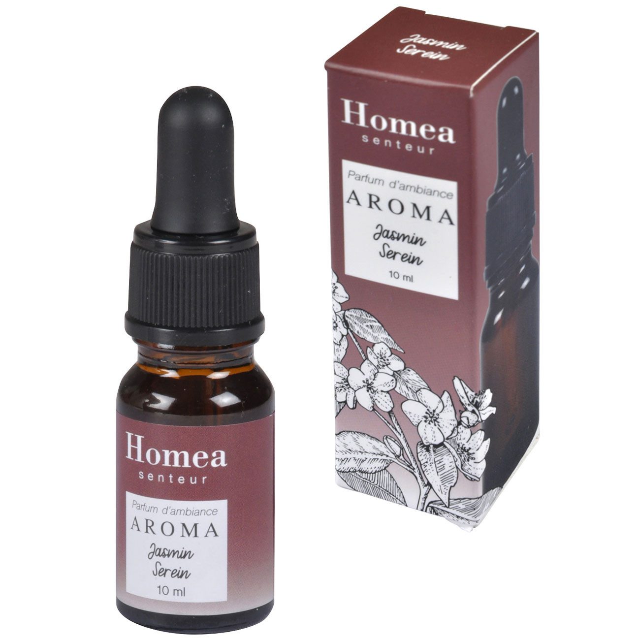 Homea Duftöl Jasmin-Duftöl (10 ml) für Duftlampen & Diffuser, Sinnliches Raumöl (1-St., 1er/2er-Set), Blumiges Duftöl für belebende Wohlfühlatmosphäre & Diffuser