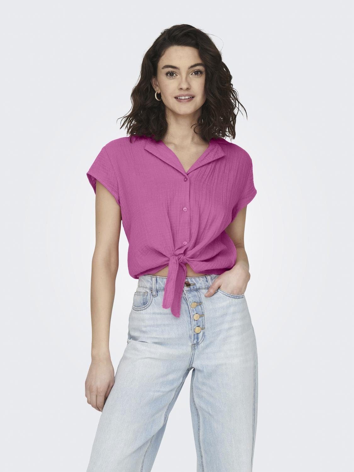 ONLY Kurzarmbluse ONLTHYRA LIFE CAPSLEEVE SHIRT WVN Baumwolle, regular fit