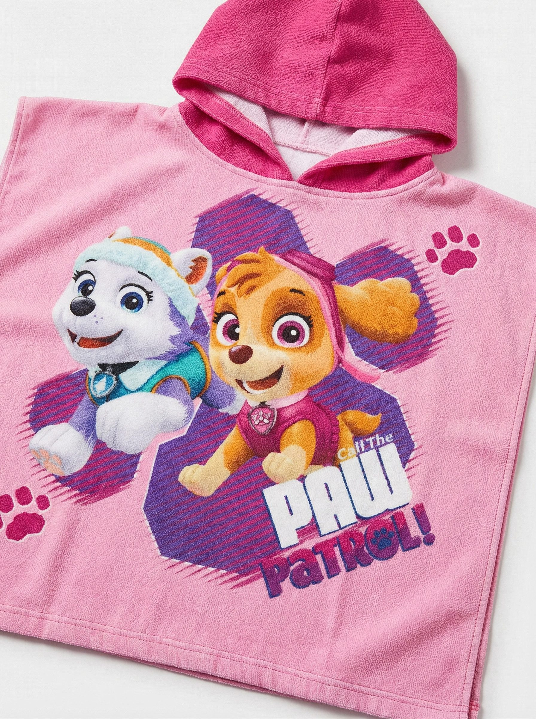 PAW PATROL Badeponcho PAW Patrol Kinder Mädchen Mikrofaser Poncho Badetuch Badeponcho, 55, Polyester, Kapuze, ohne