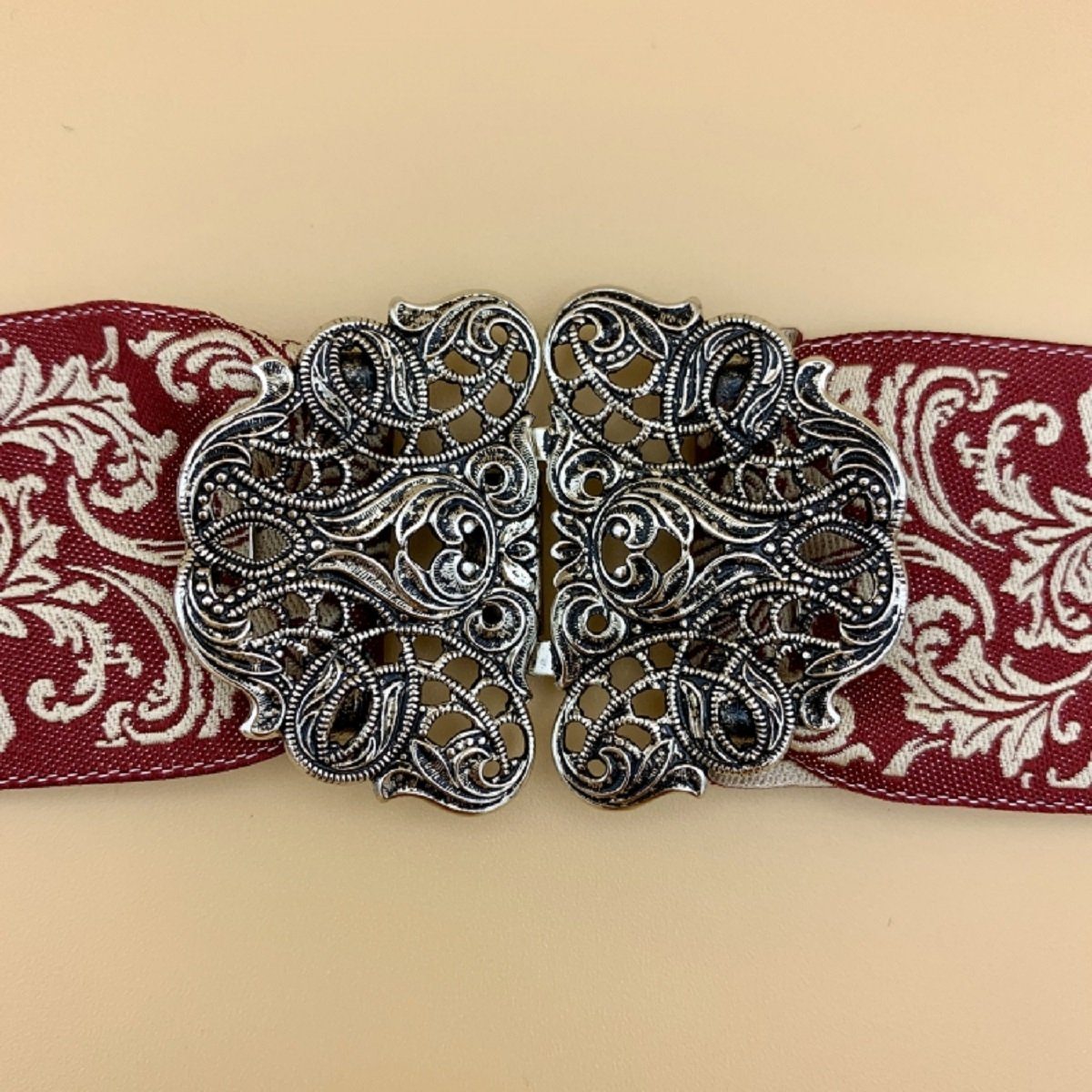 Damen Gürtel Pezzo D'oro Gürtelschnalle große Trachten Schürzenschließe, Motiv Ornamente oval,altsilber, Dirndlschnalle klassisc