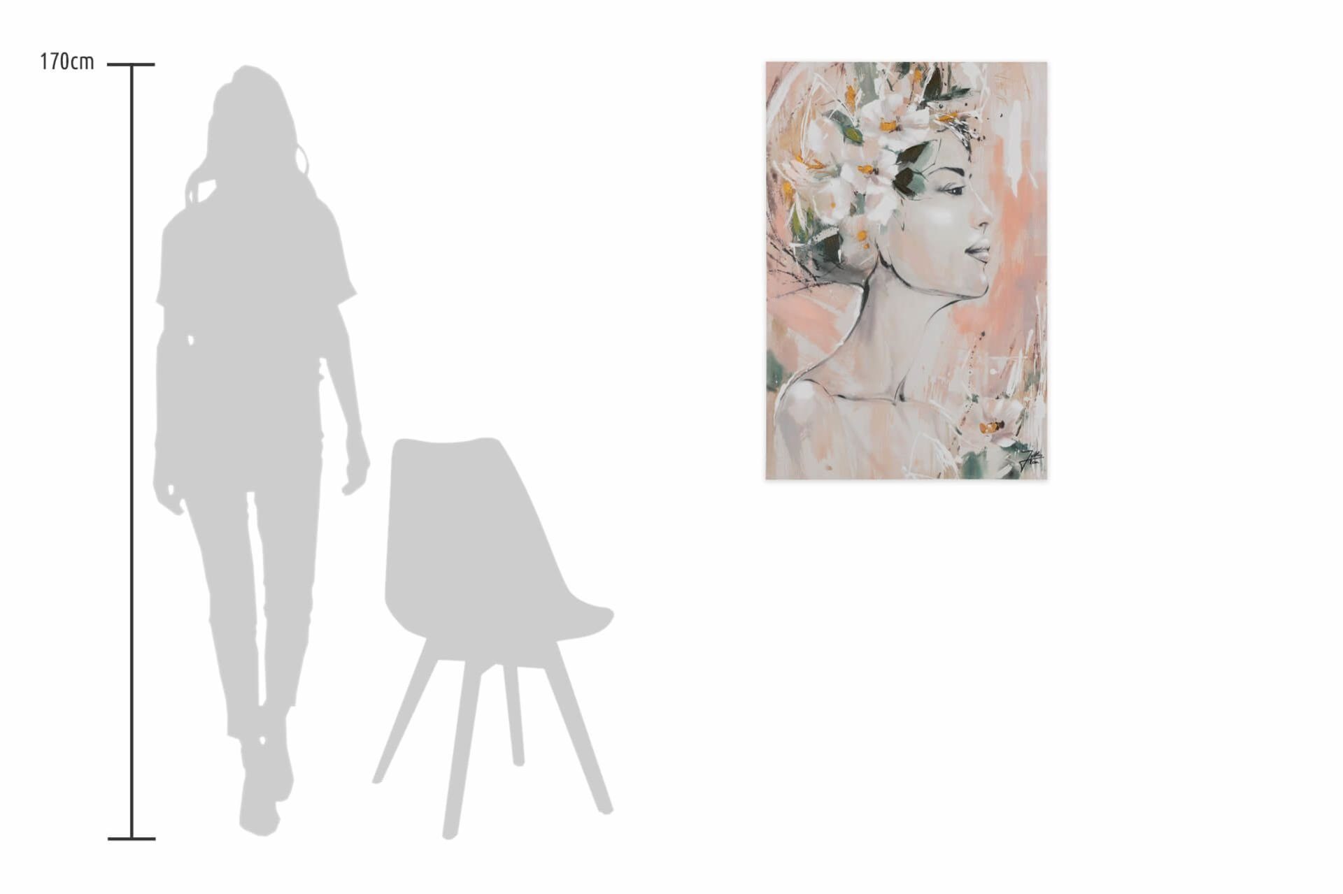 der Fest Wohnzimmer Wandbild Leinwandbild HANDGEMALT 100% KUNSTLOFT Gemälde cm, Blüten 60x90
