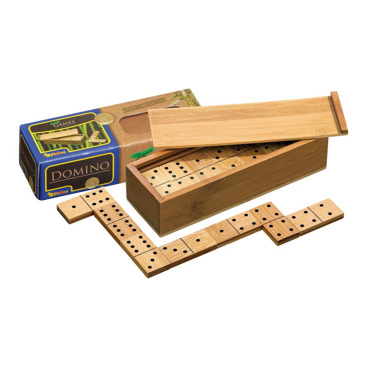 Spiel Domino Doppel 6 Holzbox 17x5x4cm