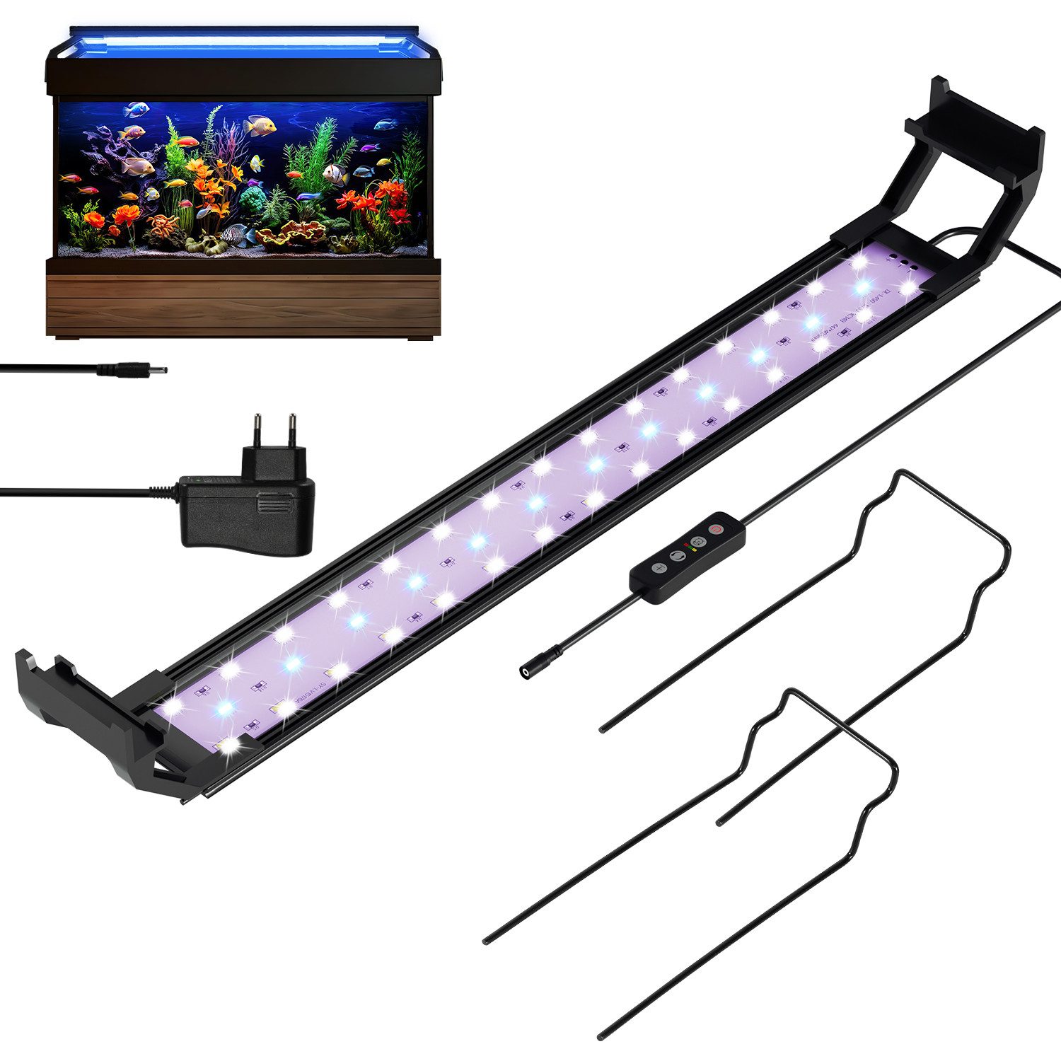 LED Aquariumleuchte LED Aquarium-Beleuchtung, Länge verstellbar, Energiesparend,35-105cm