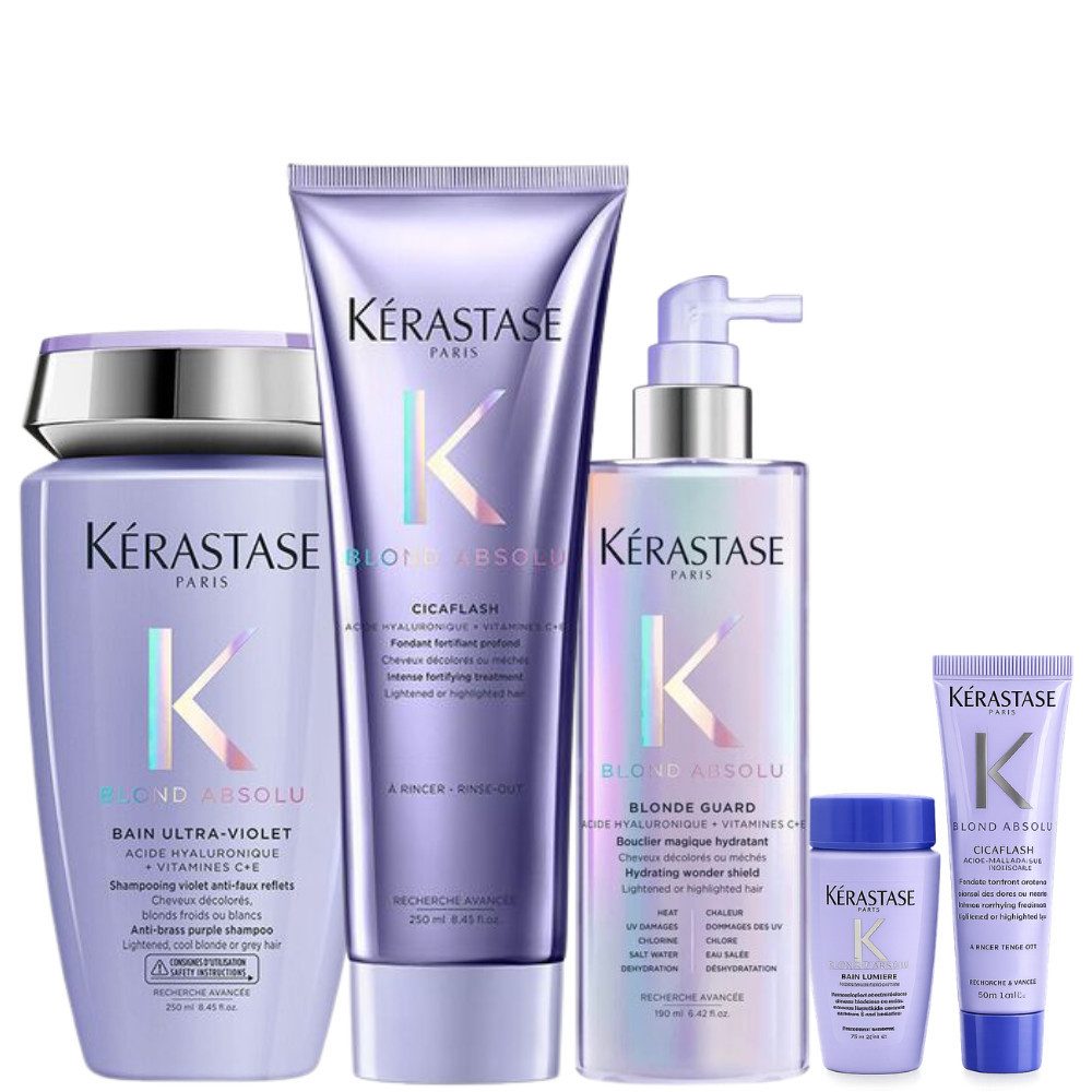 Kérastase Haarpflege-Set Blond Absolu No Yellow Trio mit Minis, 5-tlg., mit 2 praktischen Probiergrößen