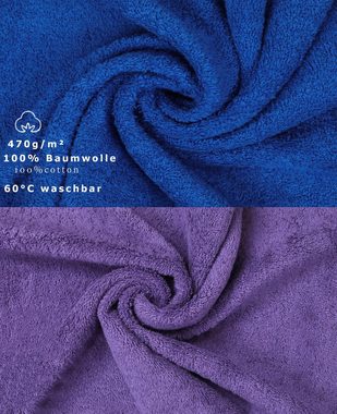 Betz Handtuch Set 10-TLG. Handtuch-Set Classic, 100% Baumwolle, (Set, 10-tlg), Farbe lila und royalblau