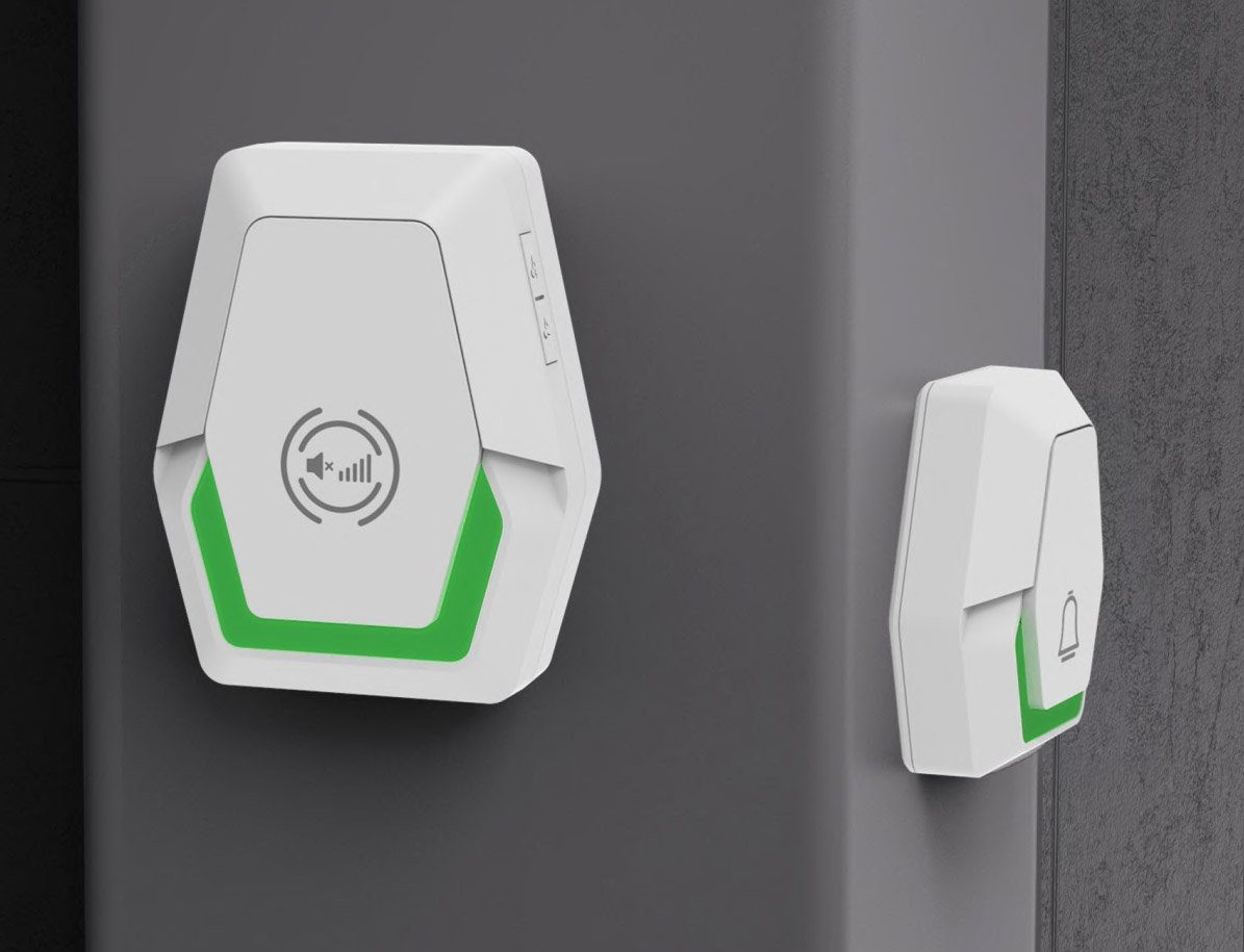 ChiliTec Türklingel-Set Funk-Klingel-Set Pilota Porta Klingeltaster + 230V-Empfänger Klingel