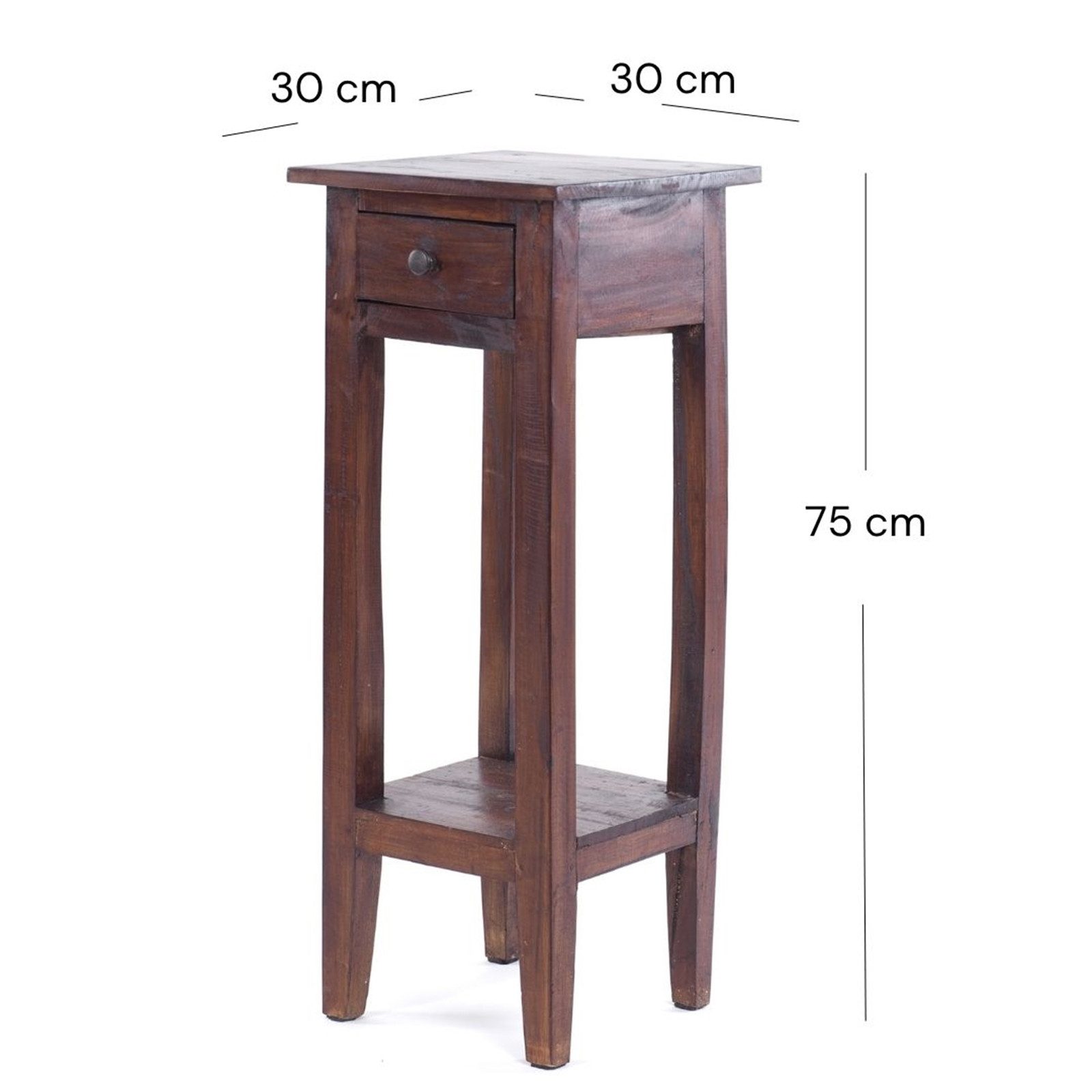 DESIGN DELIGHTS Telefontisch TELEFONTISCH "NAPOLEON", 75x30x30 cm, Altholz massiv, Beistelltisch