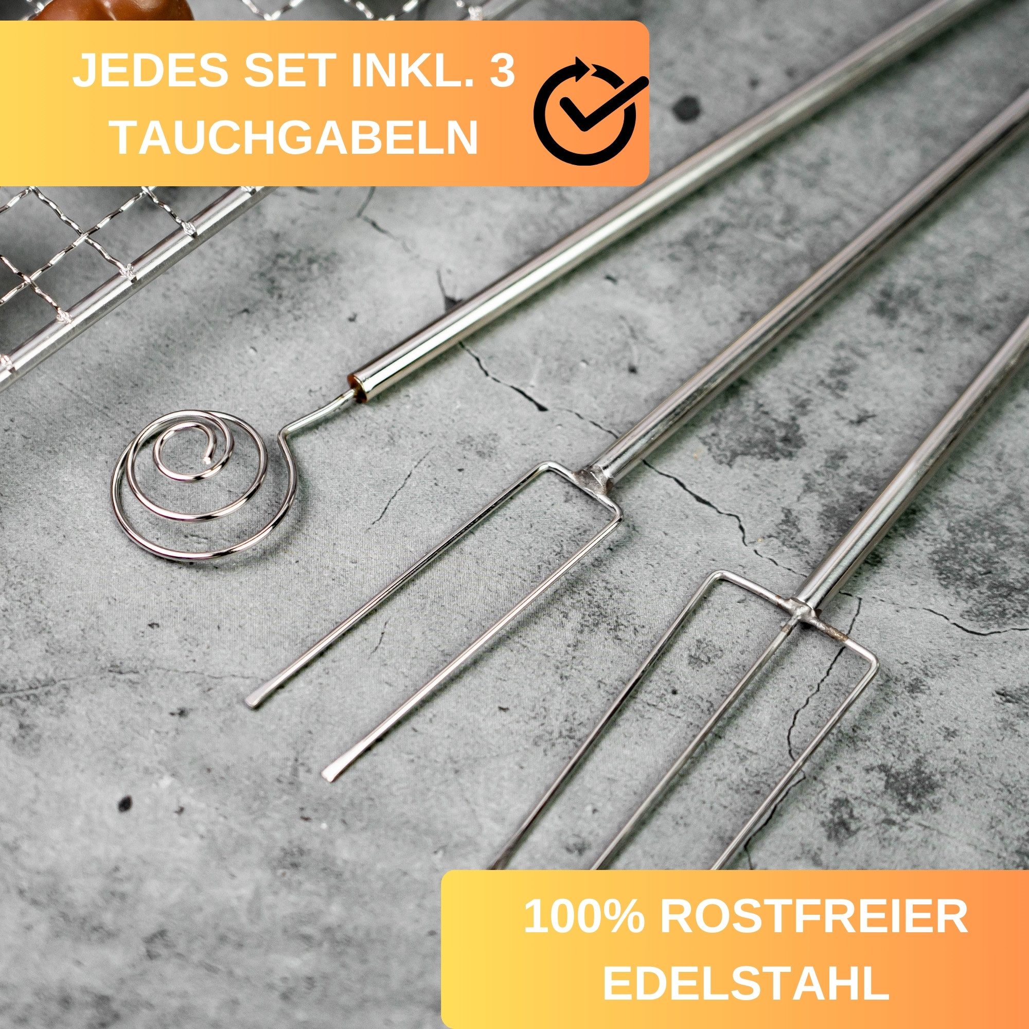 Thiru Pralinenform Set - 8-teilig - tauchgabeln, Abtropfgitter & Zubehör, (8-tlg)