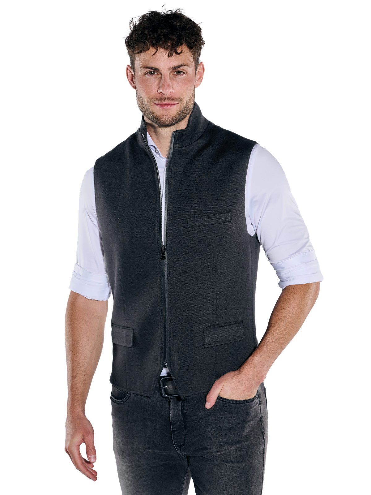 emilio adani Anzugweste emilio adani Herren Sakko-Weste slim fit, Schwarz