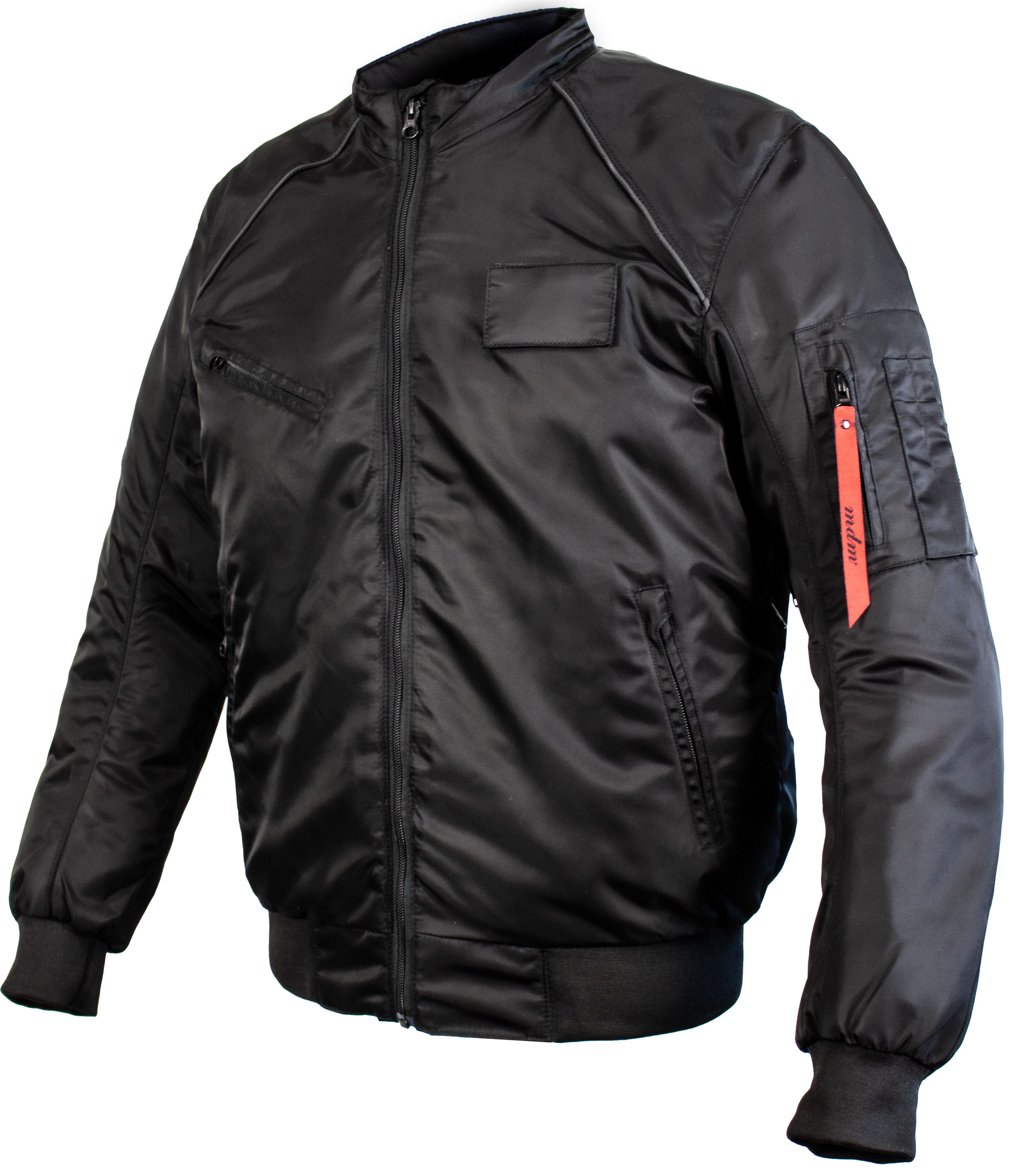 MDM Motorradjacke MDM Herren Bomberjacke Motorradjacke mit Protektoren Schwarz Motorradjacke mit Protektoren und Belüftung – Bild 4 von 5
