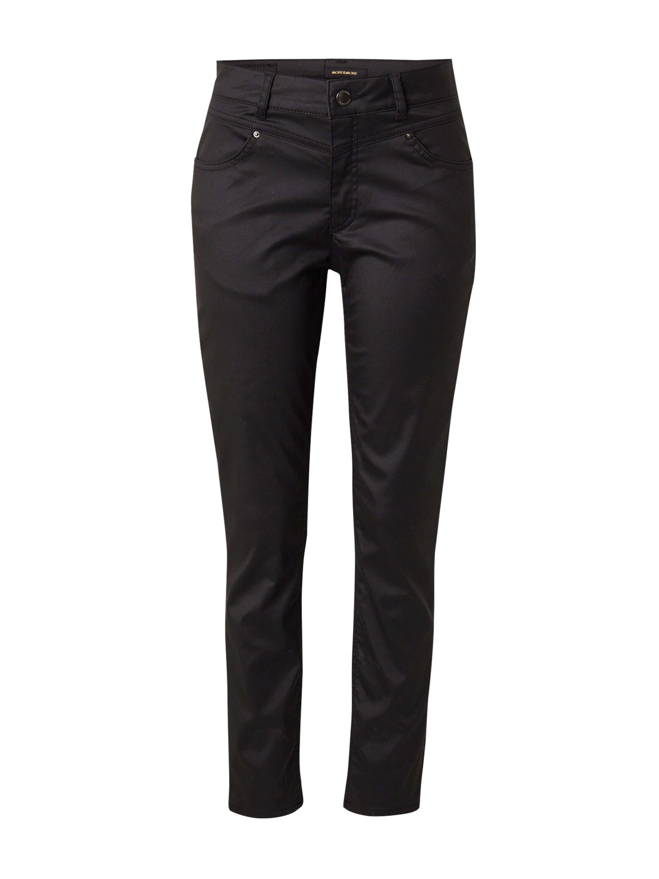 MORE&MORE Slim-fit-Jeans (1-tlg) Plain/ohne Details schwarz