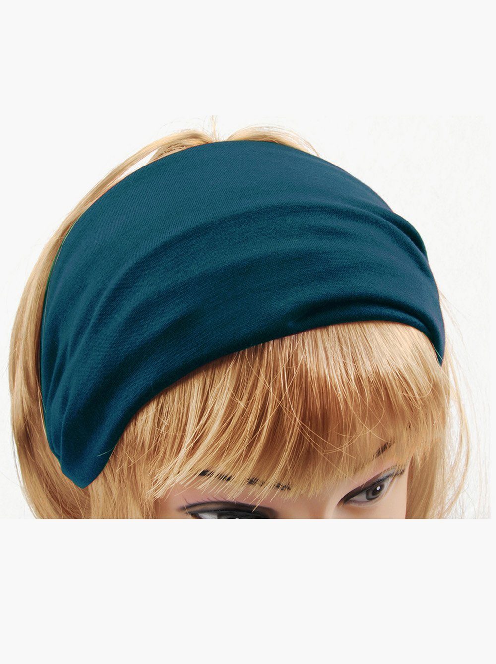 axy Haarband Damen Stirnband Petrolblau und Yoga Haarband Hairband Kopfband, für Sport
