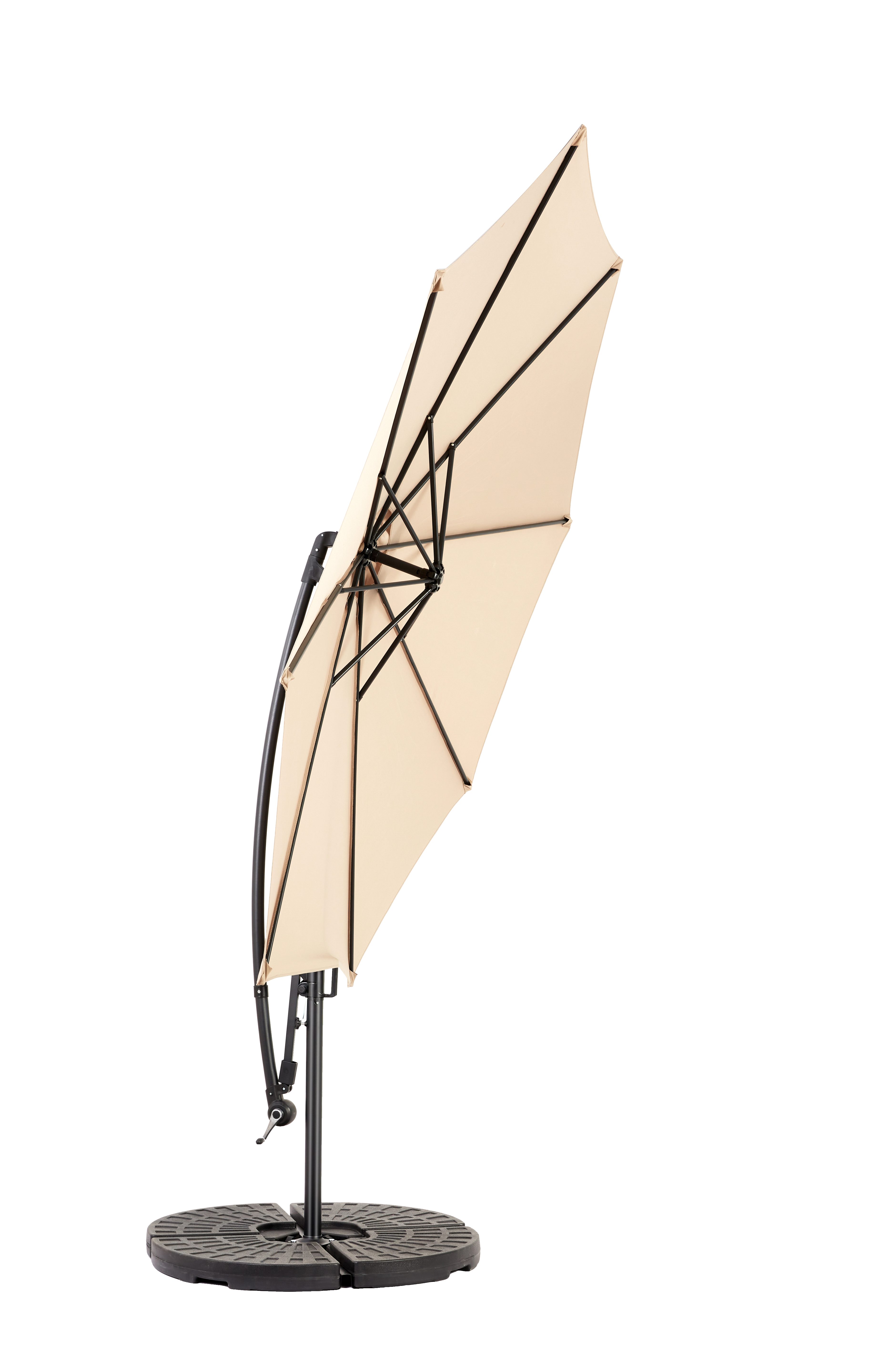 HAUSS SPOLE Sonnenschirm Gartenschirm Ampelschirm Balkonschirm mit Kurbel, 453× 267 cm(L × B), LxB: 294x294 cm, Schirm, mit Kurbelmechanismus, UV-Schutz für Garten, Terrasse, Pool