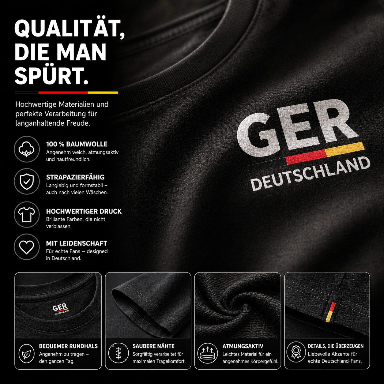 TK Gruppe Fußballtrikot Deutschland WM 2026 T-Shirt - Fußball Weltmeisterschaft Trikot (Packung)