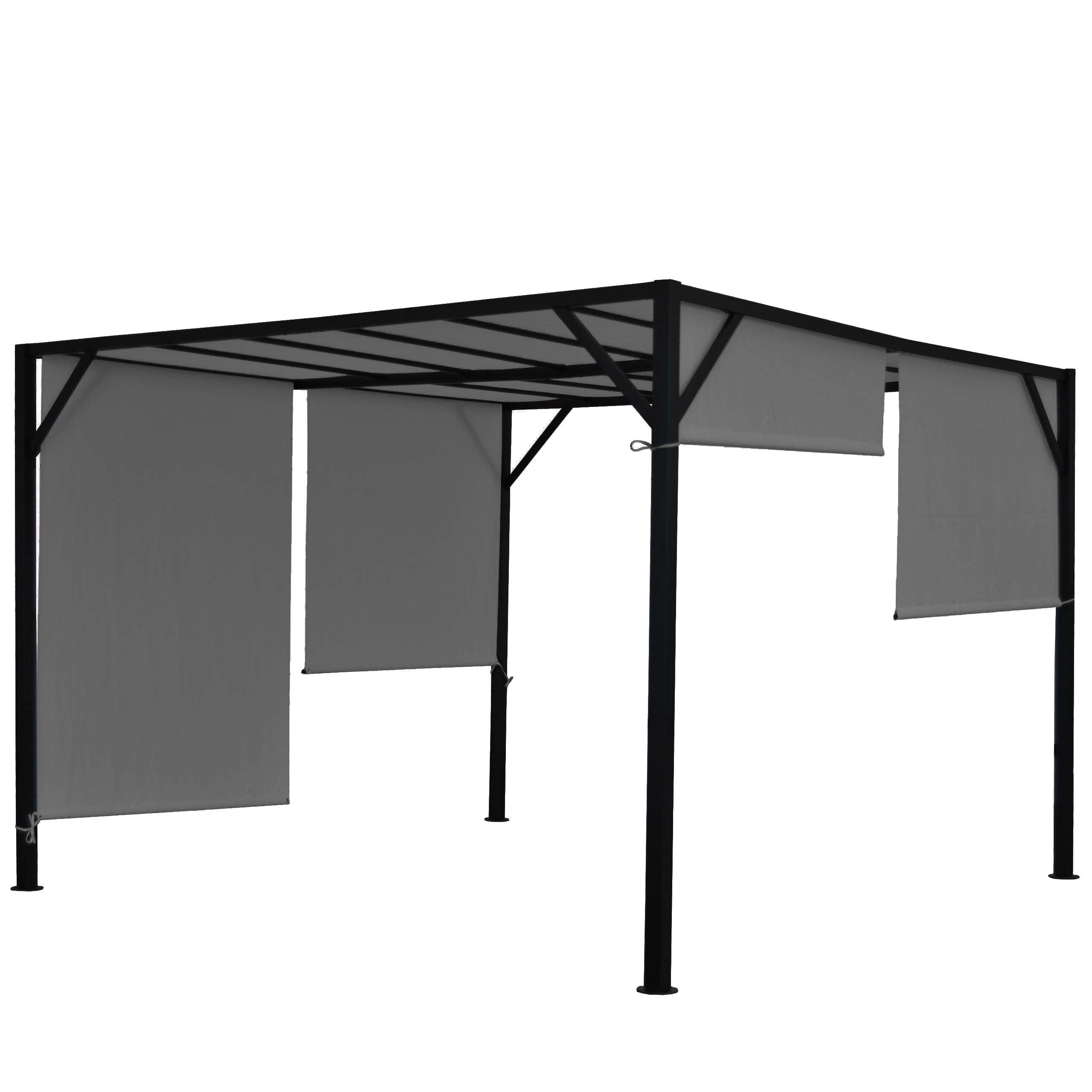 Pergola Baia Pavillon 6cm-Stahl-Gestell + Schiebedach Breite 300cm/400cm