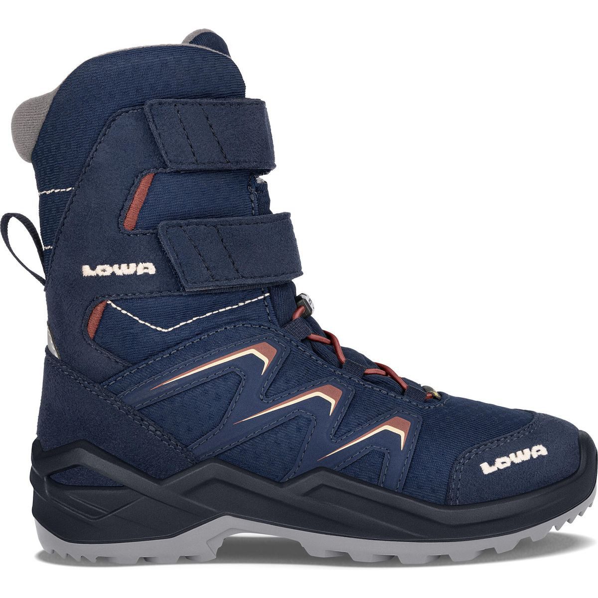 Lowa Maddox Warm GTX Hi Winterstiefel Die LOWA® KIDS WINTER TRAC® hat ein Sohlendesign aus PU mit groben