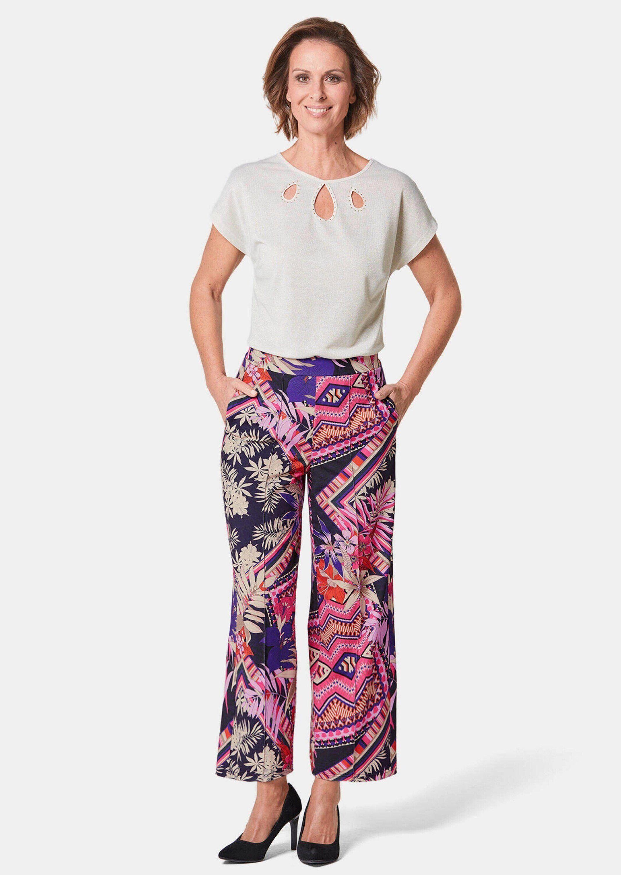 GOLDNER Stoffhose Kurzgröße: Stretchbequeme Druck-Culotte LOUISA günstig online kaufen