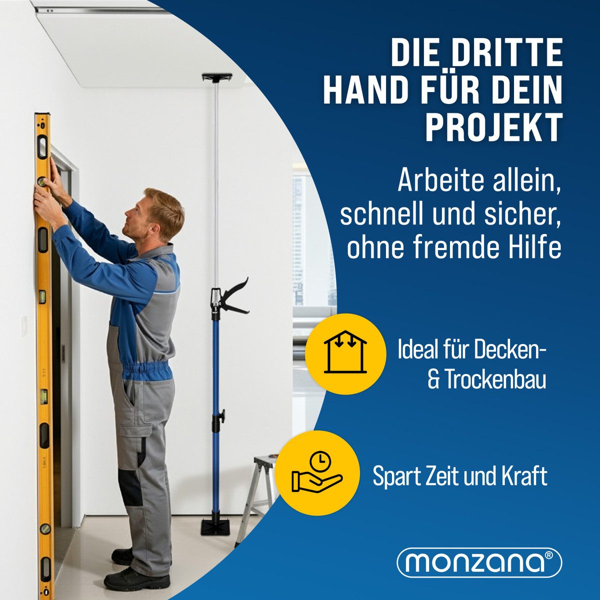 monzana Stützelement, Türspanner im 3er Set stufenlos höhenverstellbar 50-115cm bis 45°
