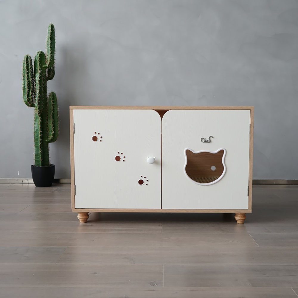 CatS Design Katzentoilette CatS Design Katzenklo hochwertig Holz Katzentoilet, 90,4 x 48,6 x 59,6 cm-Katzentoilettenschrank -versteckt katzenklo hochwertig holz