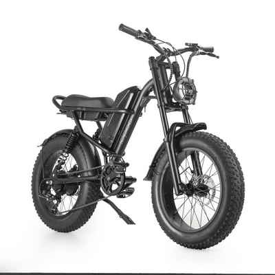 Fangqi E-Bike 20 Zoll Mountainbike, 500W Heckmotor, abnehmbarer 48V/15A Akku, Kettenschaltung, 500,00 W, (set, Mit intelligentem LCD-Bildschirm, LED-Scheinwerfer)