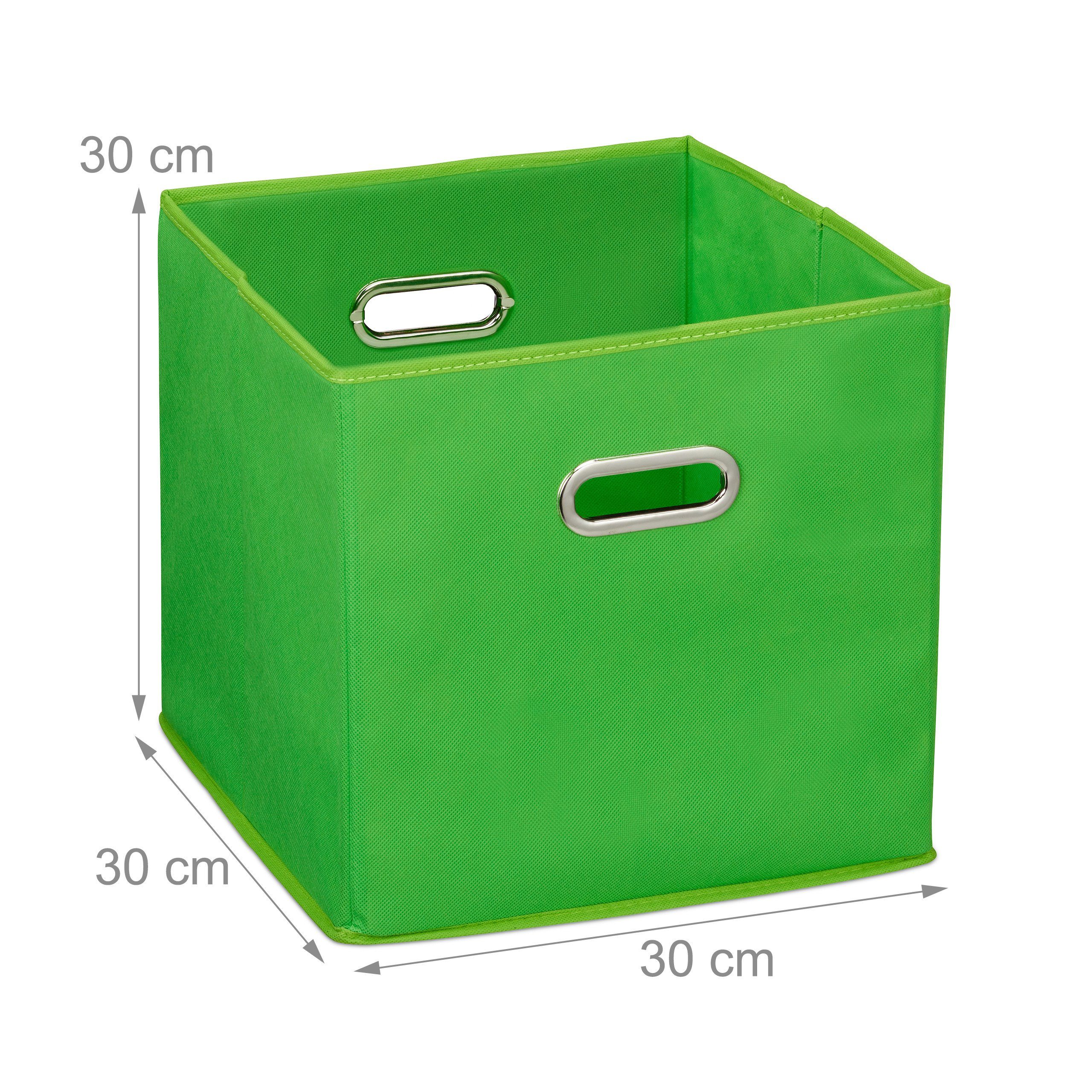 relaxdays Aufbewahrungsbox Stoff 2er Set (2 St), grün – Bild 4 von 5