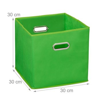 relaxdays Aufbewahrungsbox 12 x Aufbewahrungsbox Stoff grün