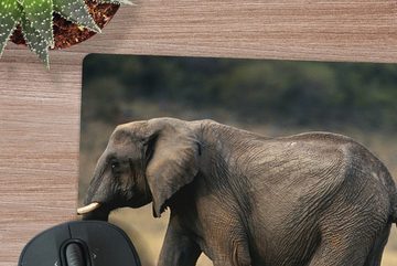 MuchoWow Gaming Mauspad Kind rennt hinter Elefantenmutter her (1-St), Mousepad mit Rutschfester Unterseite, Gaming, 40x40 cm, XXL, Großes
