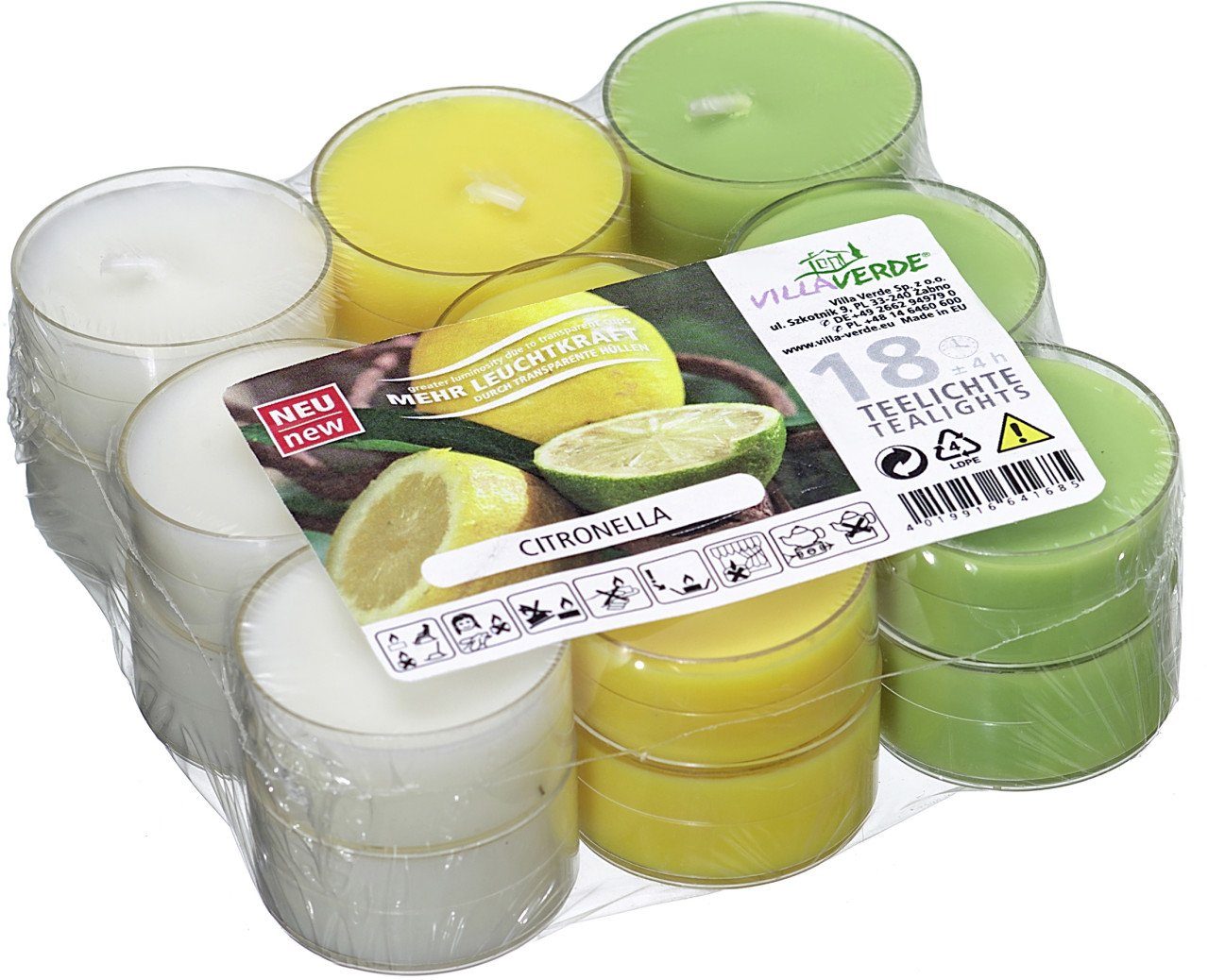 Villa Verde Teelicht Villa Verde Duftteelichter Citronella, Höhe: 1,7 günstig online kaufen