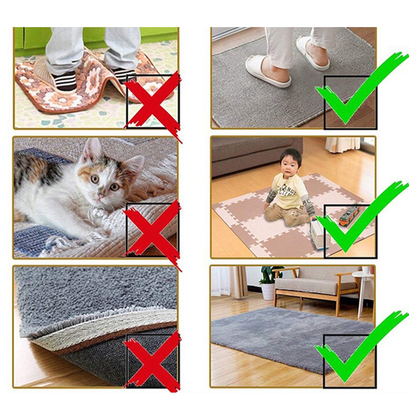 STILVORA Antirutsch Teppichunterlage 30er-set Teppichunterlage Anti-Rutsch- günstig online kaufen