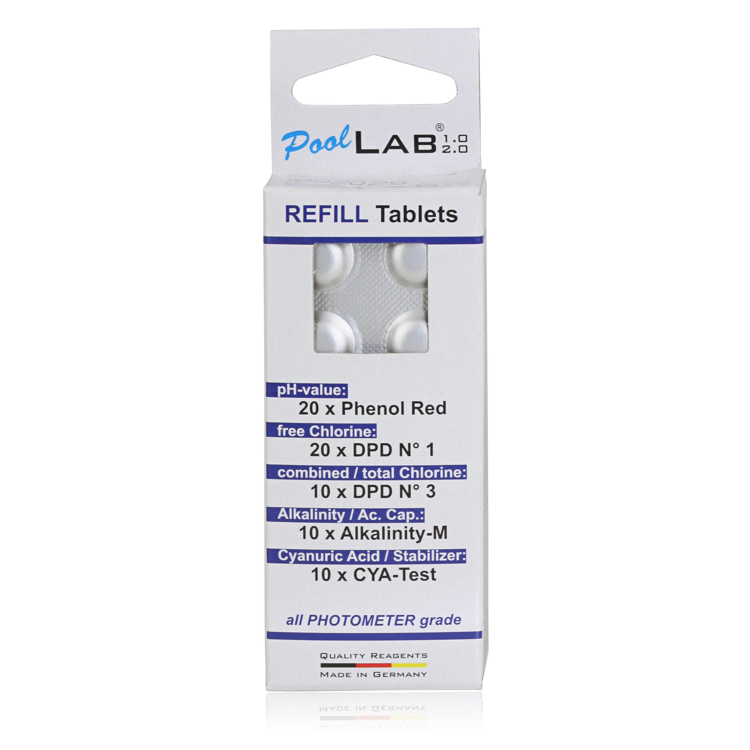 Poolpflege Nachfülltabletten für elektronischer Poolwassertester PoolLab 9 in 1